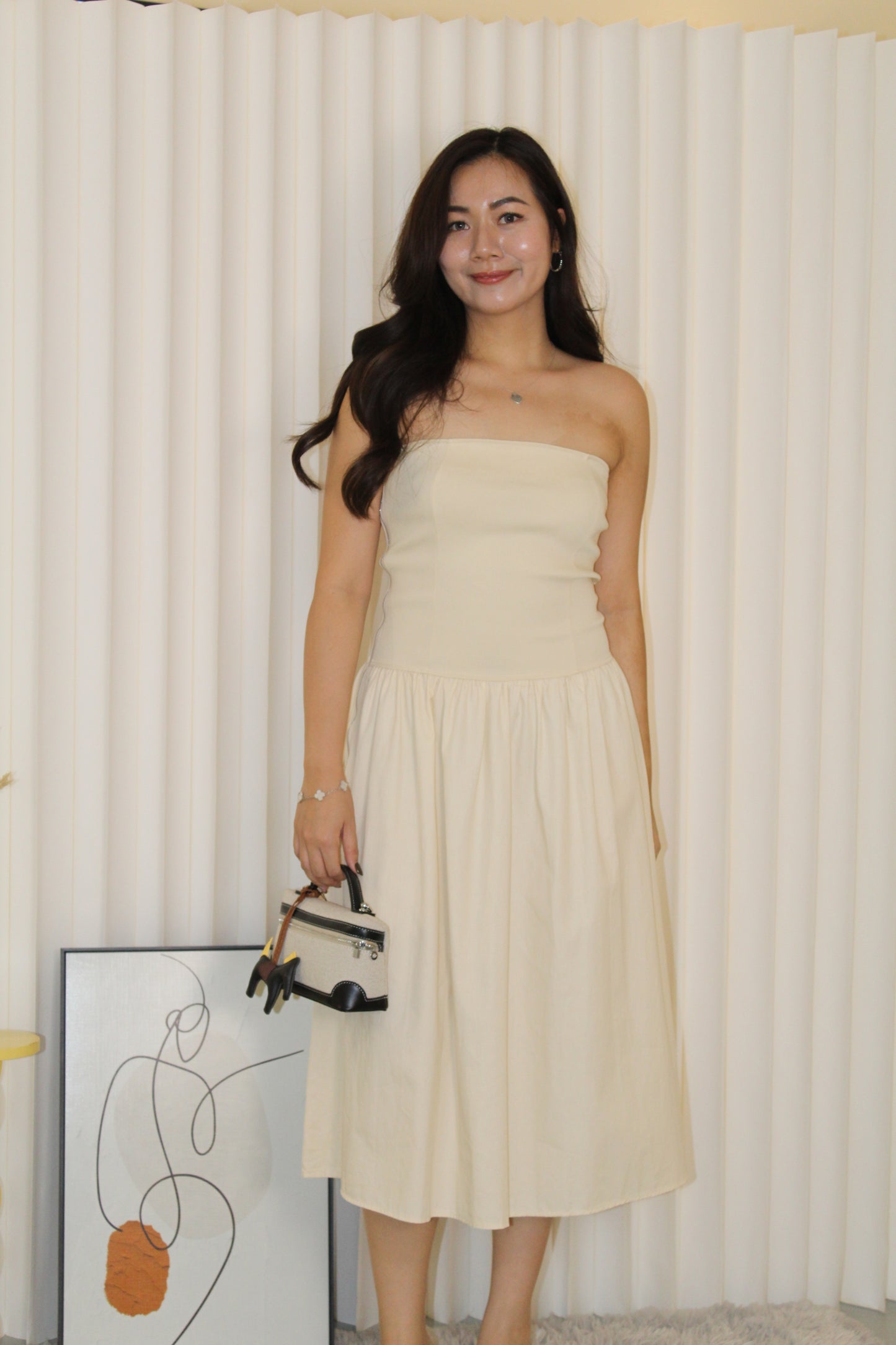 Emmelly Tube Midi Dress (Cream)