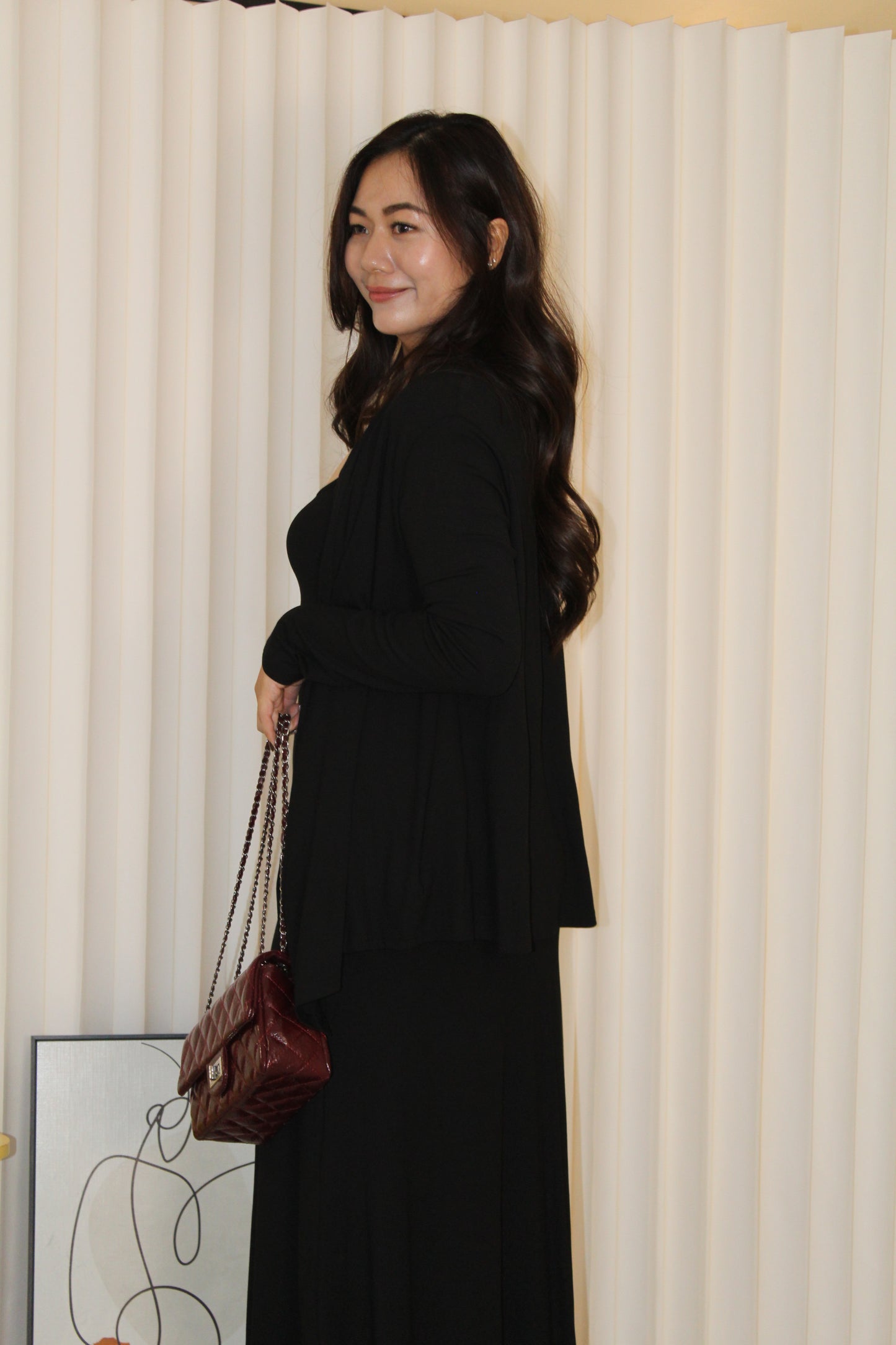 Ysee Cardigan Two Piece Dress Set (Brown)