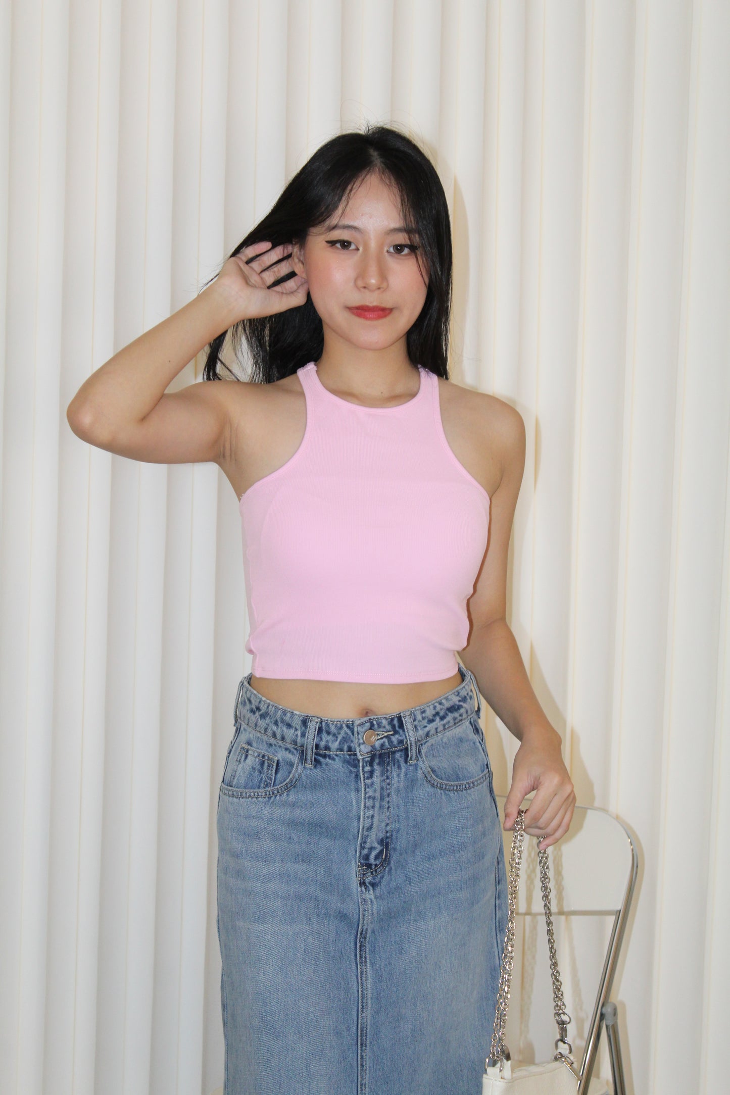 Stella Cropped Bra Top (Pink)