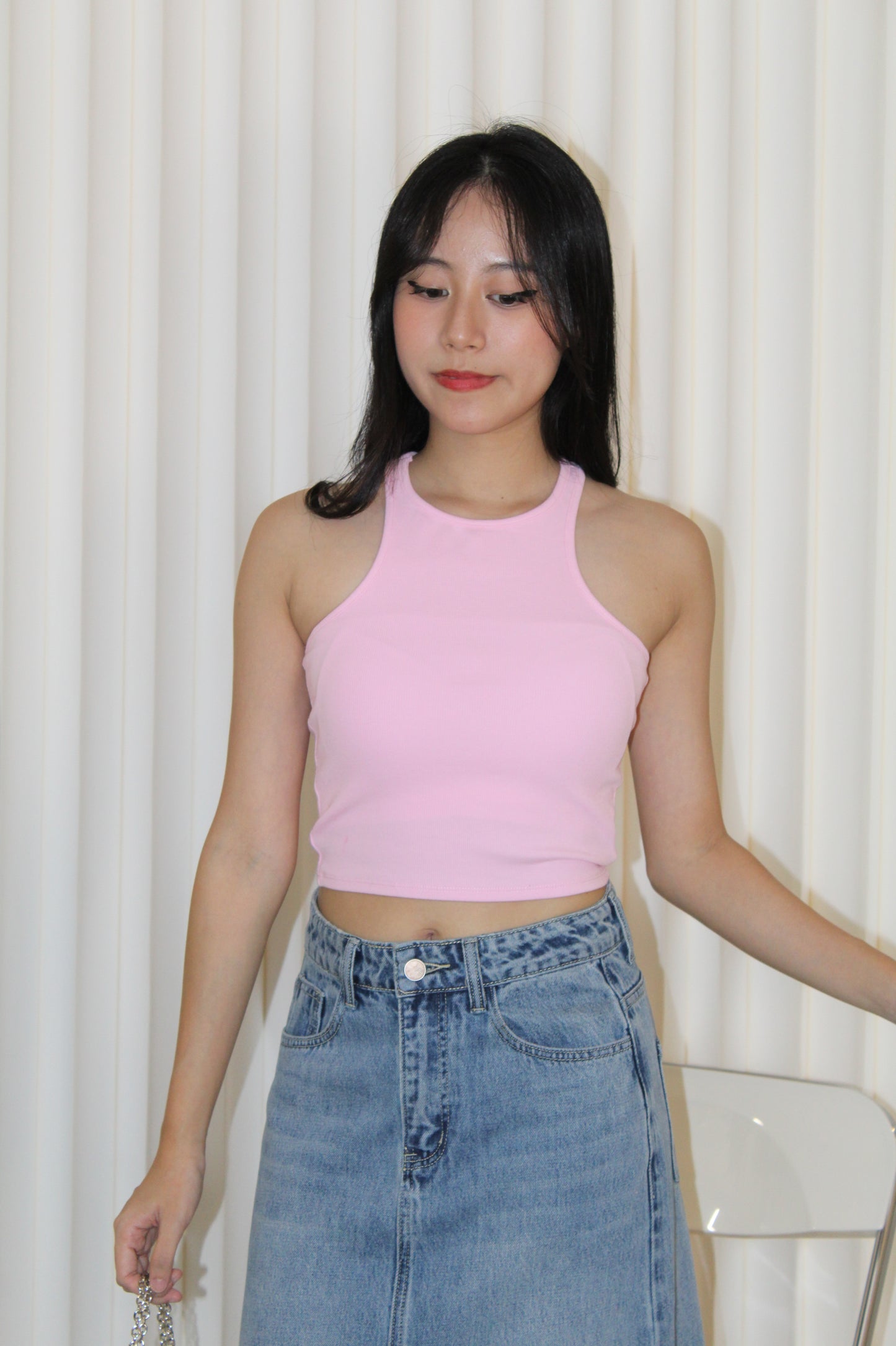 Stella Cropped Bra Top (Pink)