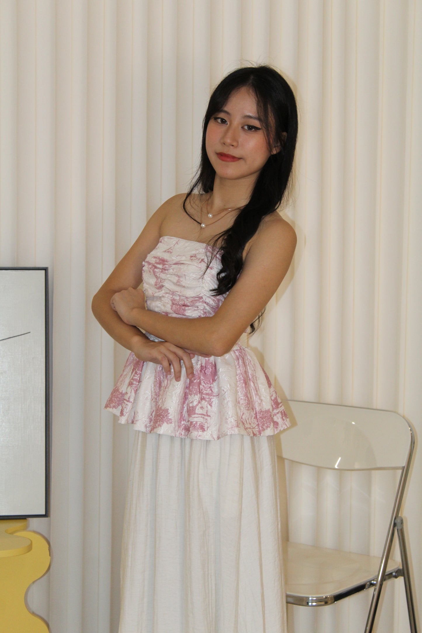 Julie Floral Flare Tube Top (Pink)
