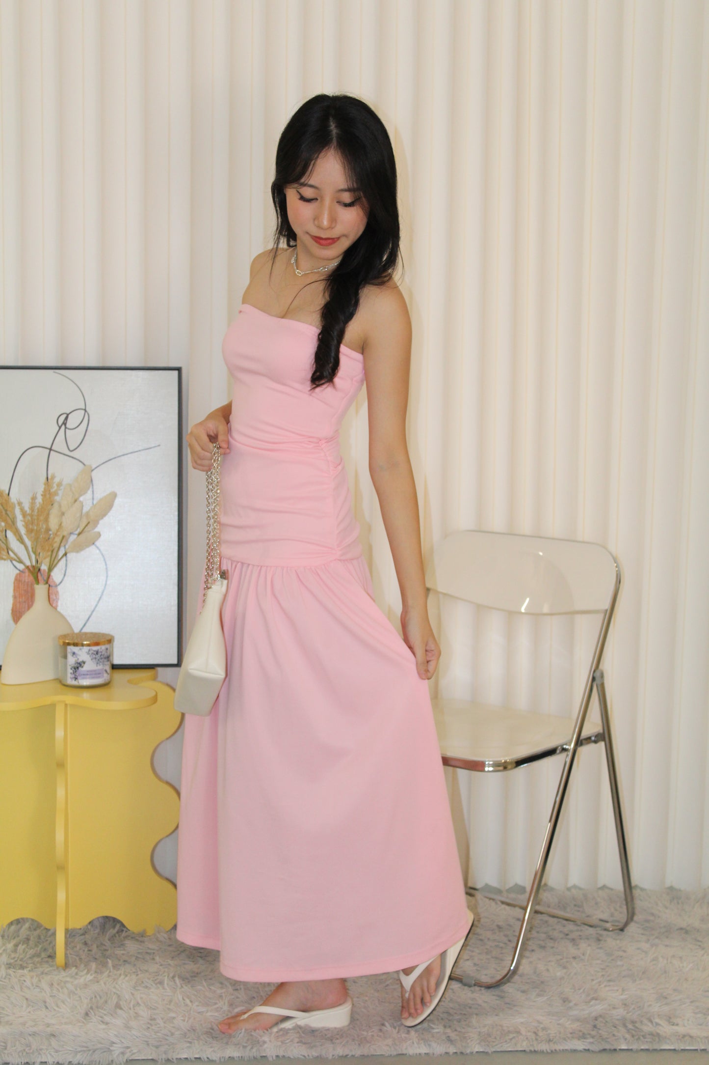 Sara Tube Maxi Dress (Pink)
