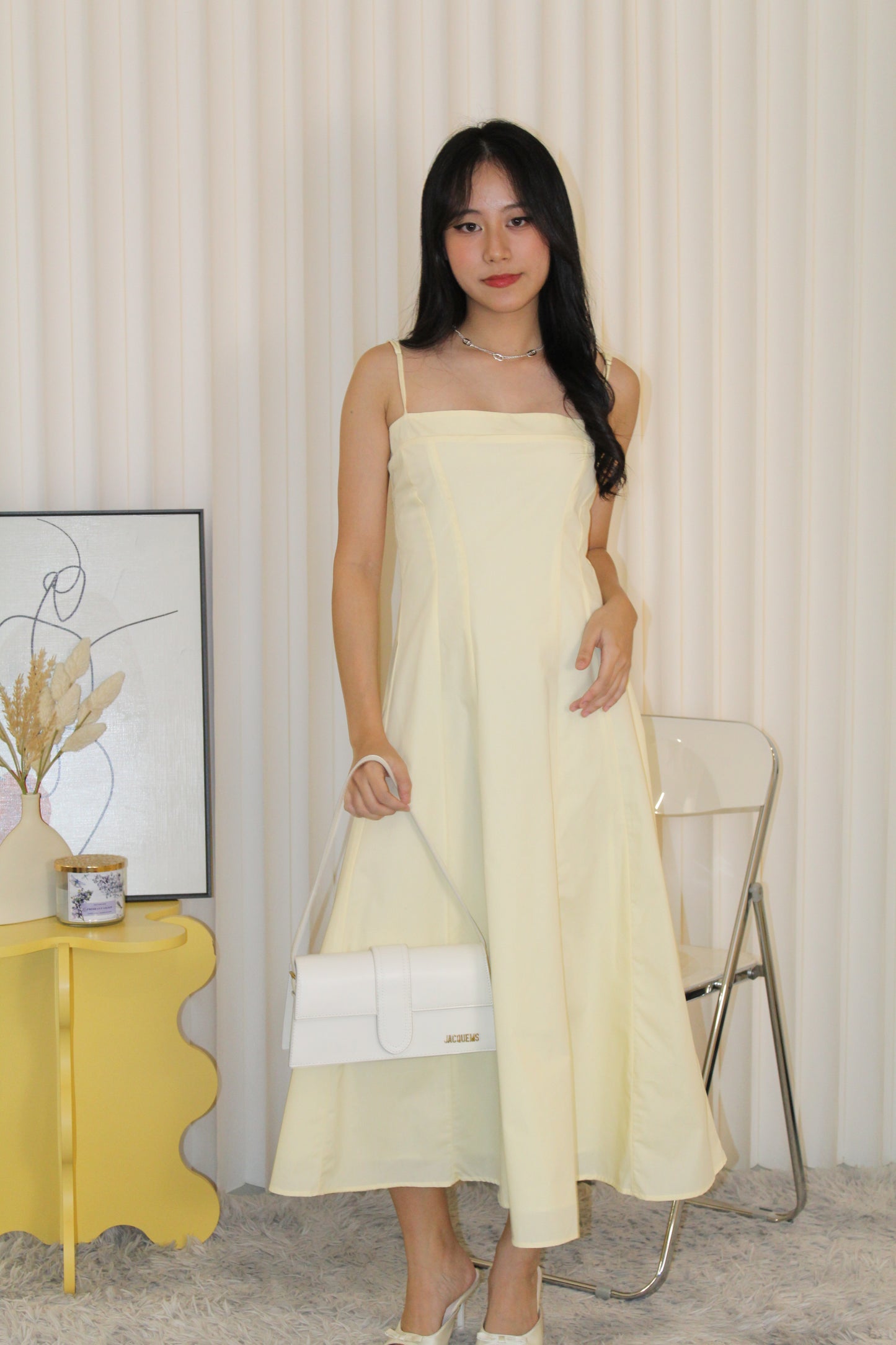 Brianna Flare Midi Dress (Yellow)