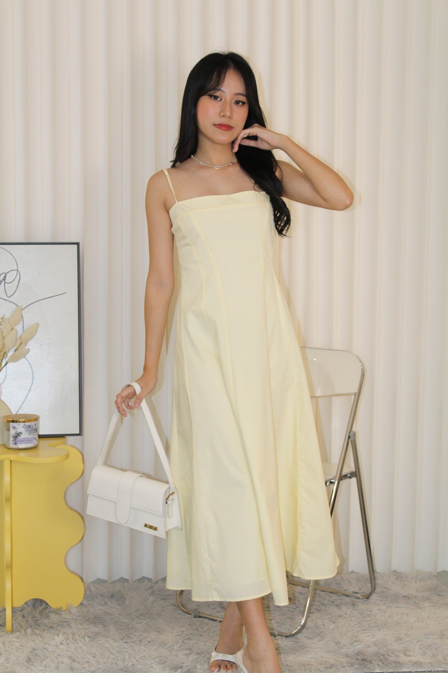 Brianna Flare Midi Dress (Yellow)
