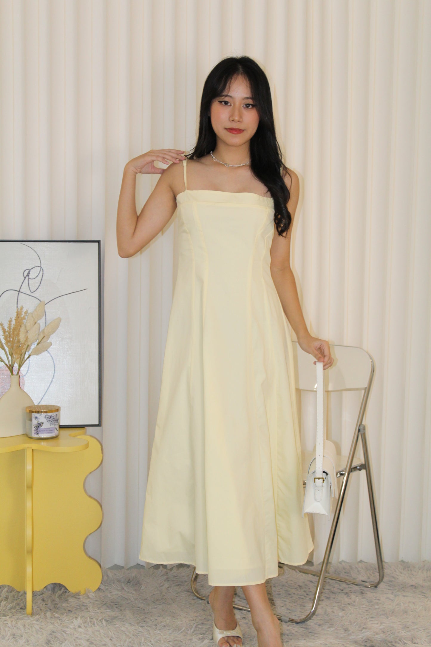 Brianna Flare Midi Dress (Yellow)