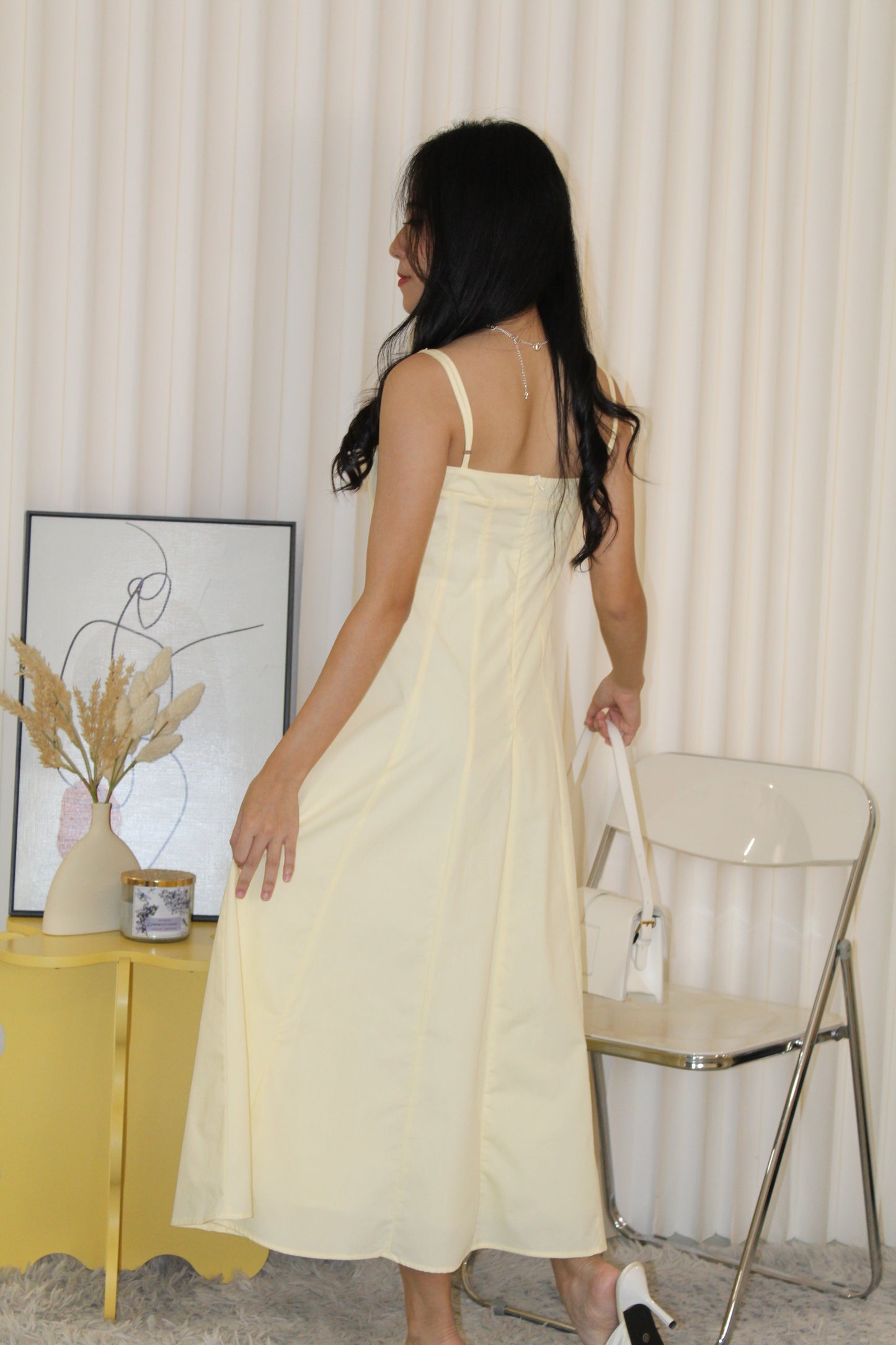 Brianna Flare Midi Dress (Yellow)