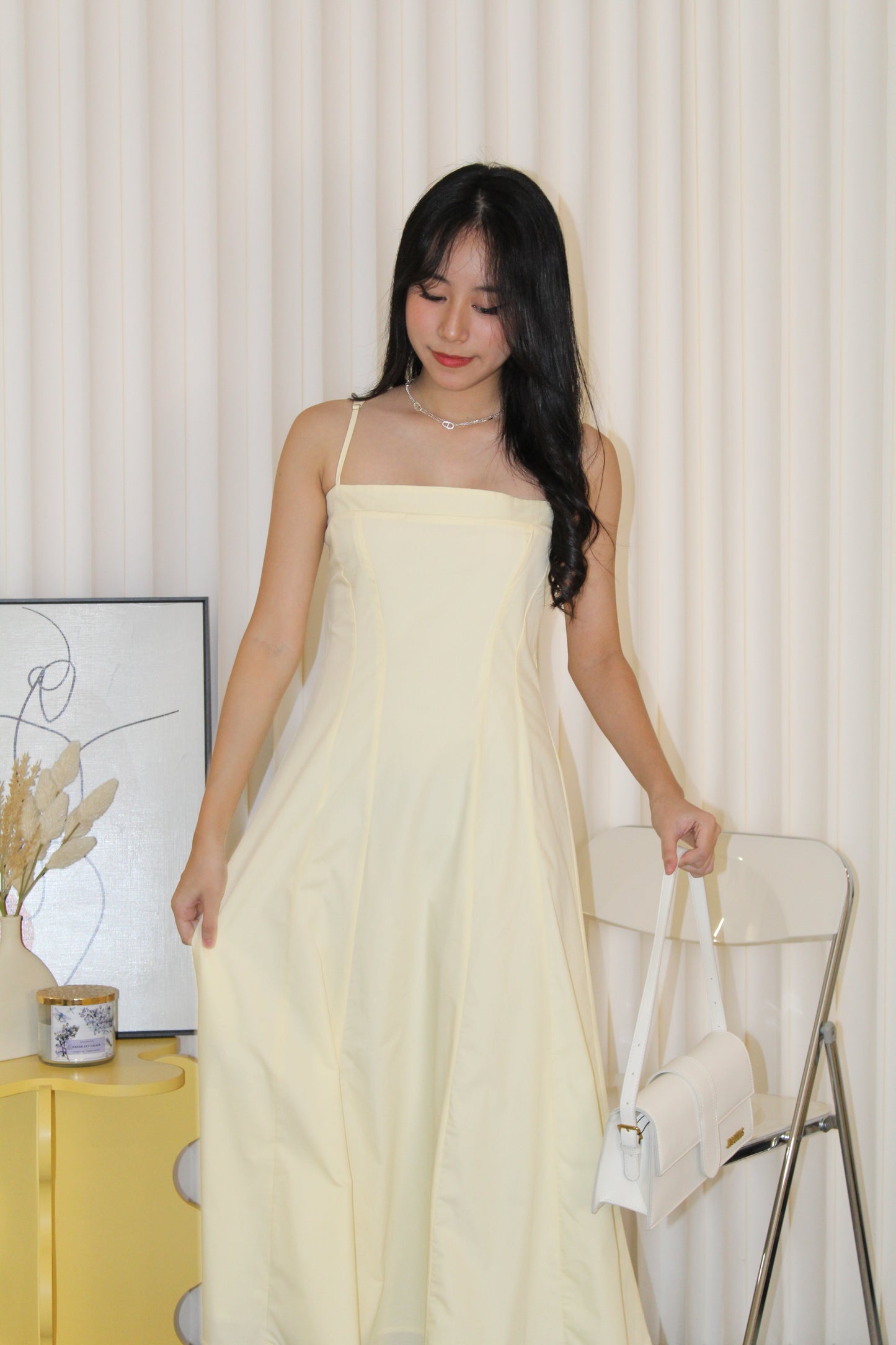 Brianna Flare Midi Dress (Yellow)