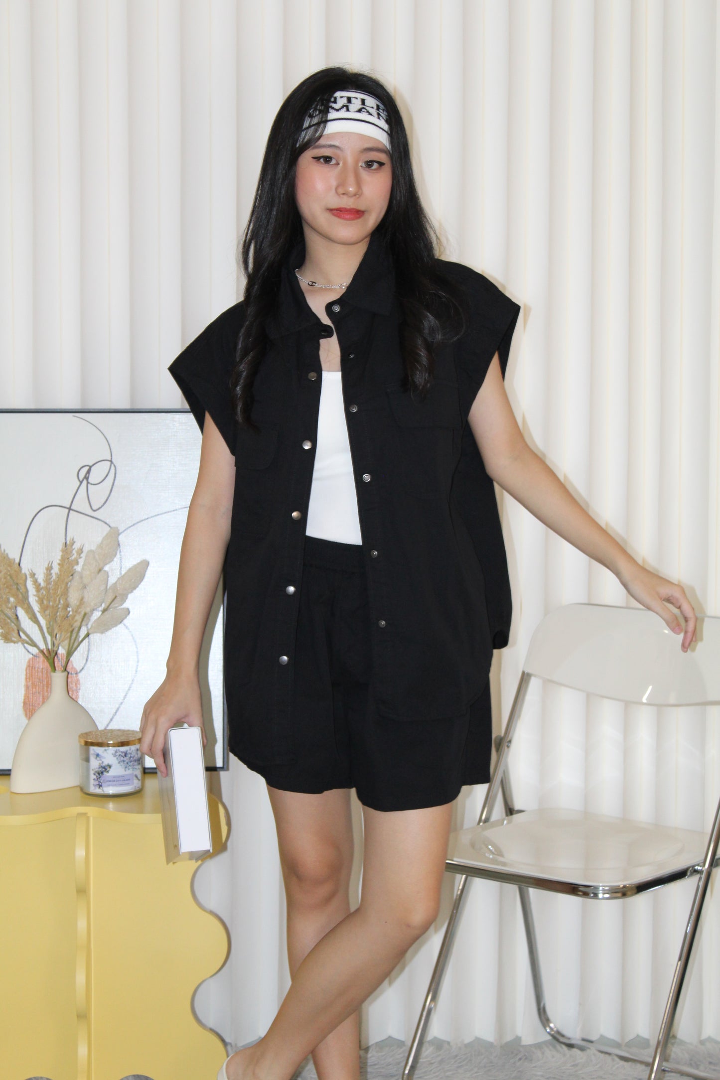 Backett Two Piece Shorts Set (Black)