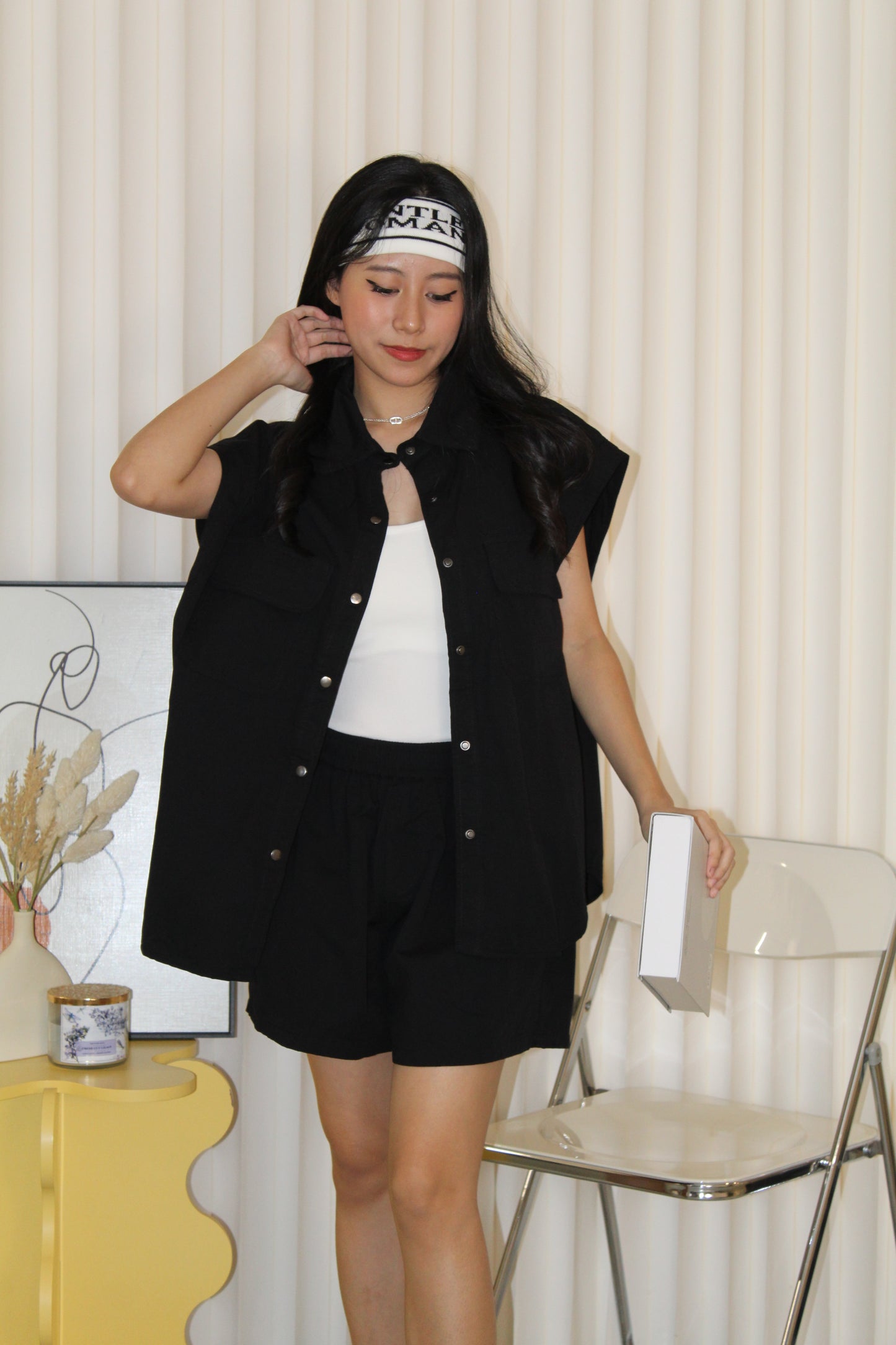 Backett Two Piece Shorts Set (Black)