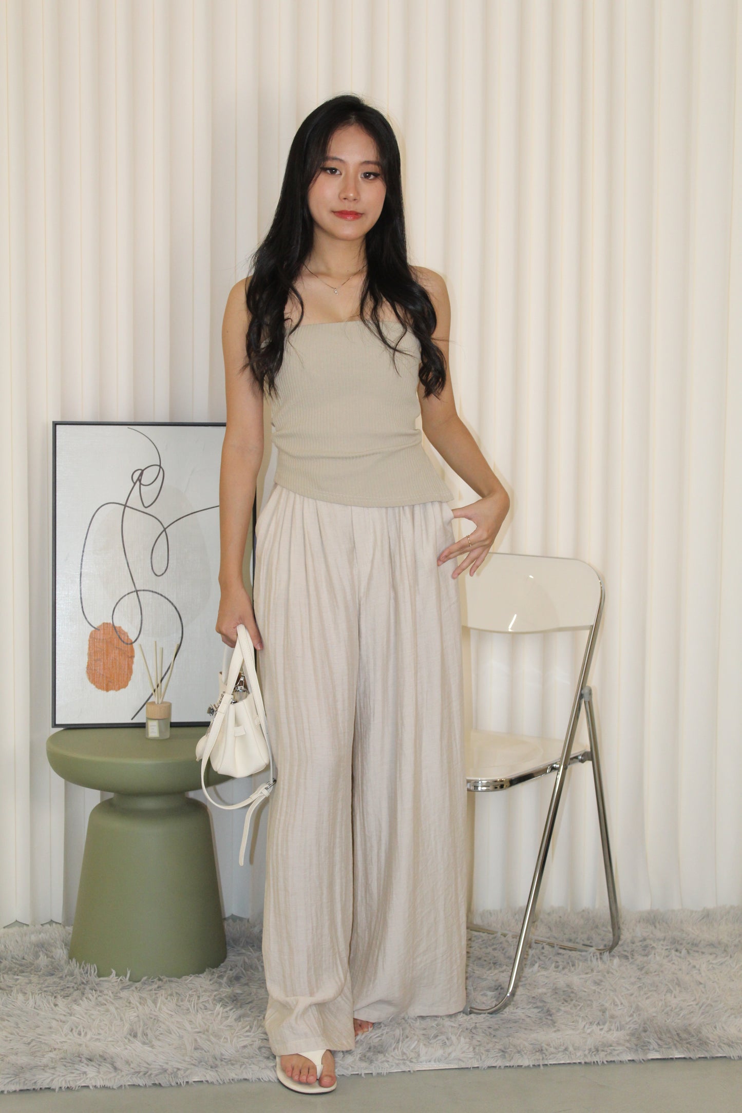 Brea Pleated Trousers Pants (Black)