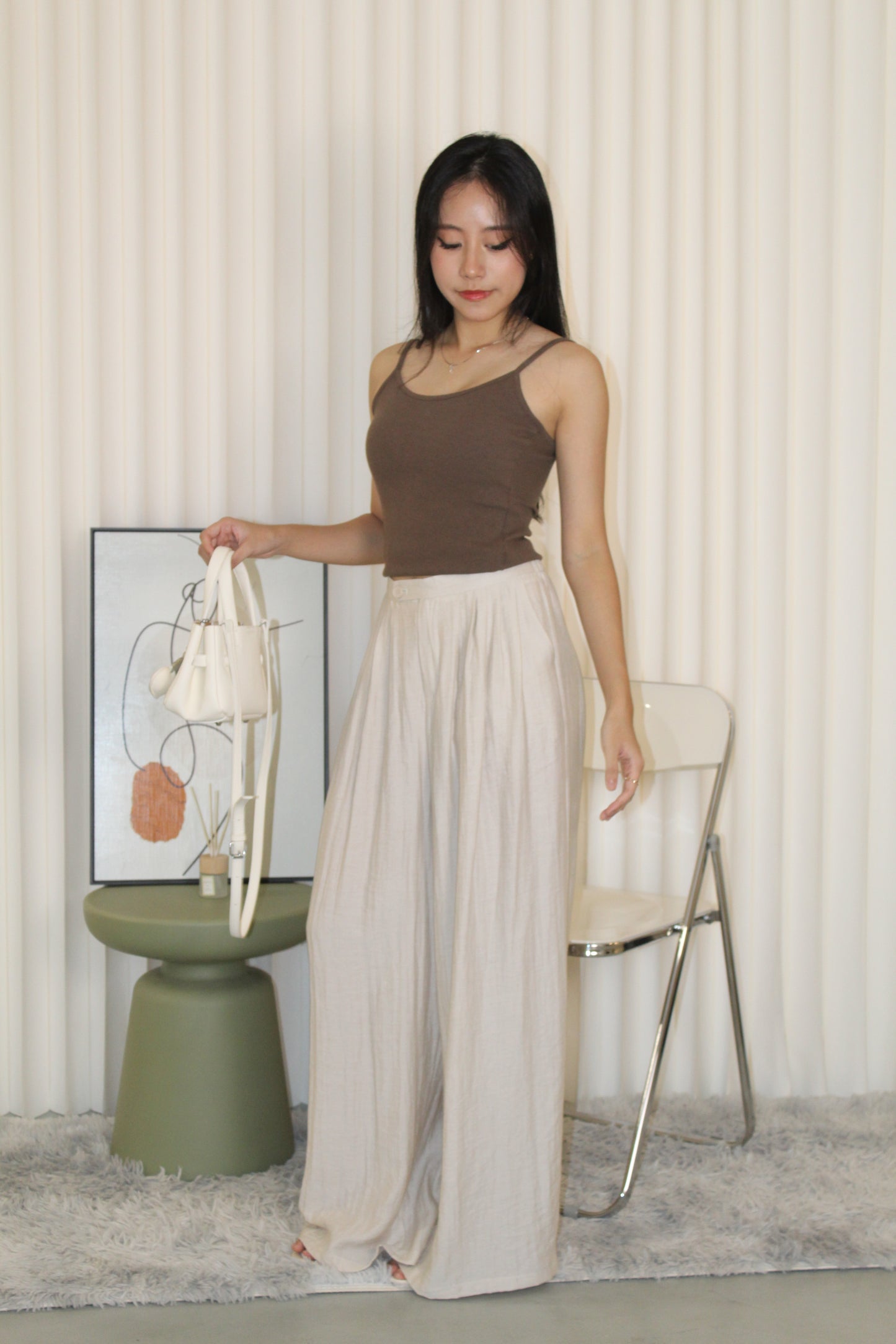 Brea Pleated Trousers Pants (Black)