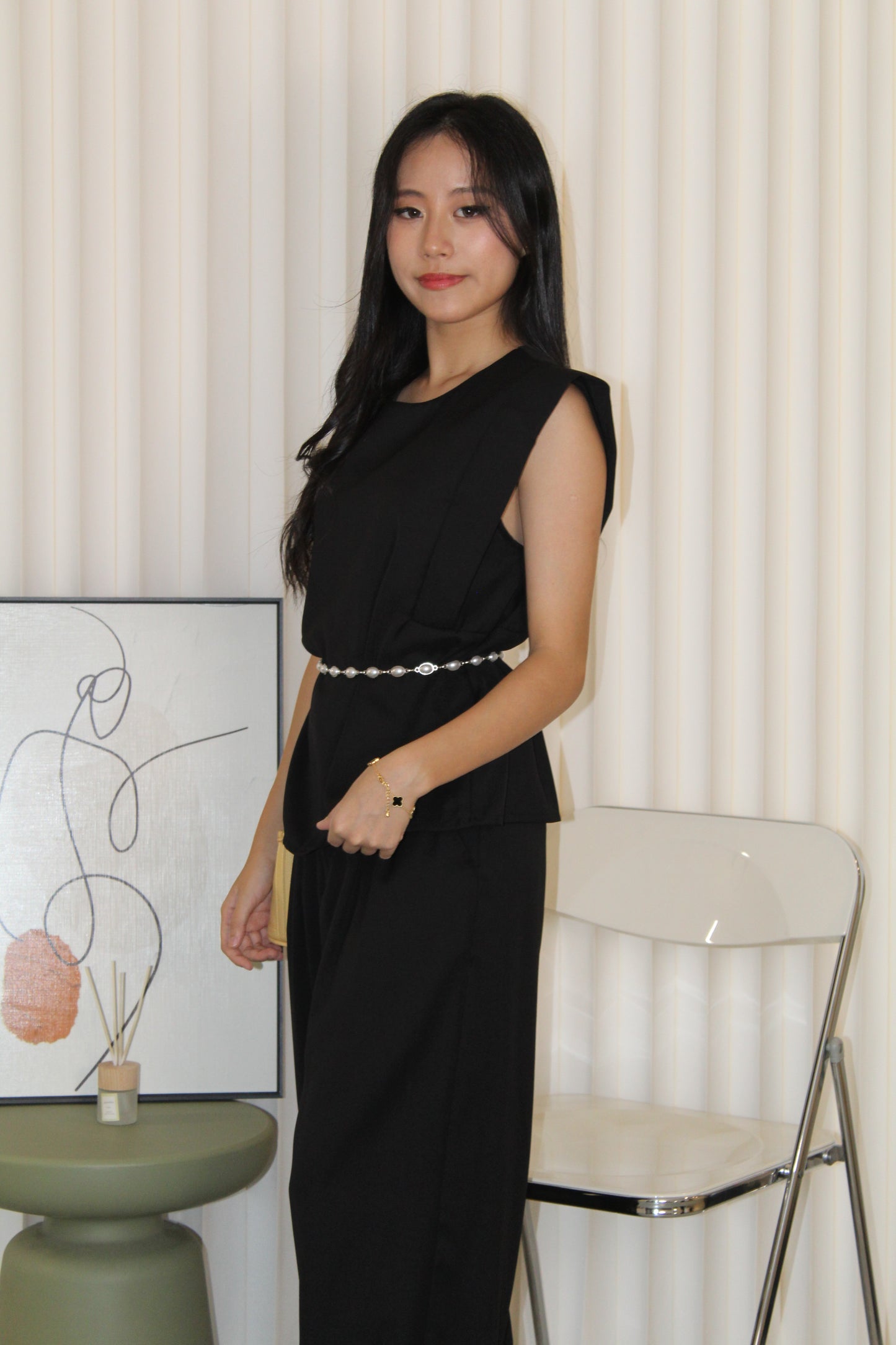 Massimo Two Piece Pants Set (Black)