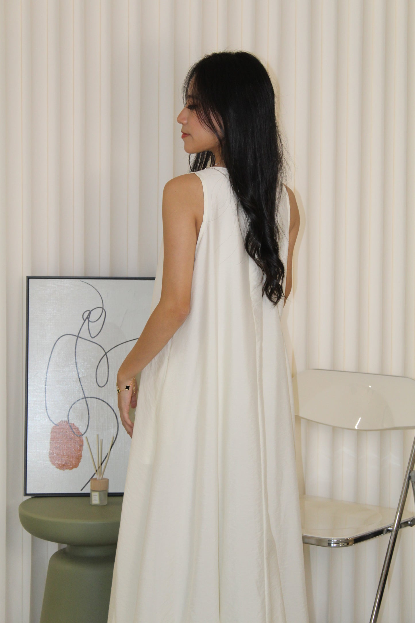 Althea Balloon Midaxi Dress (Black)