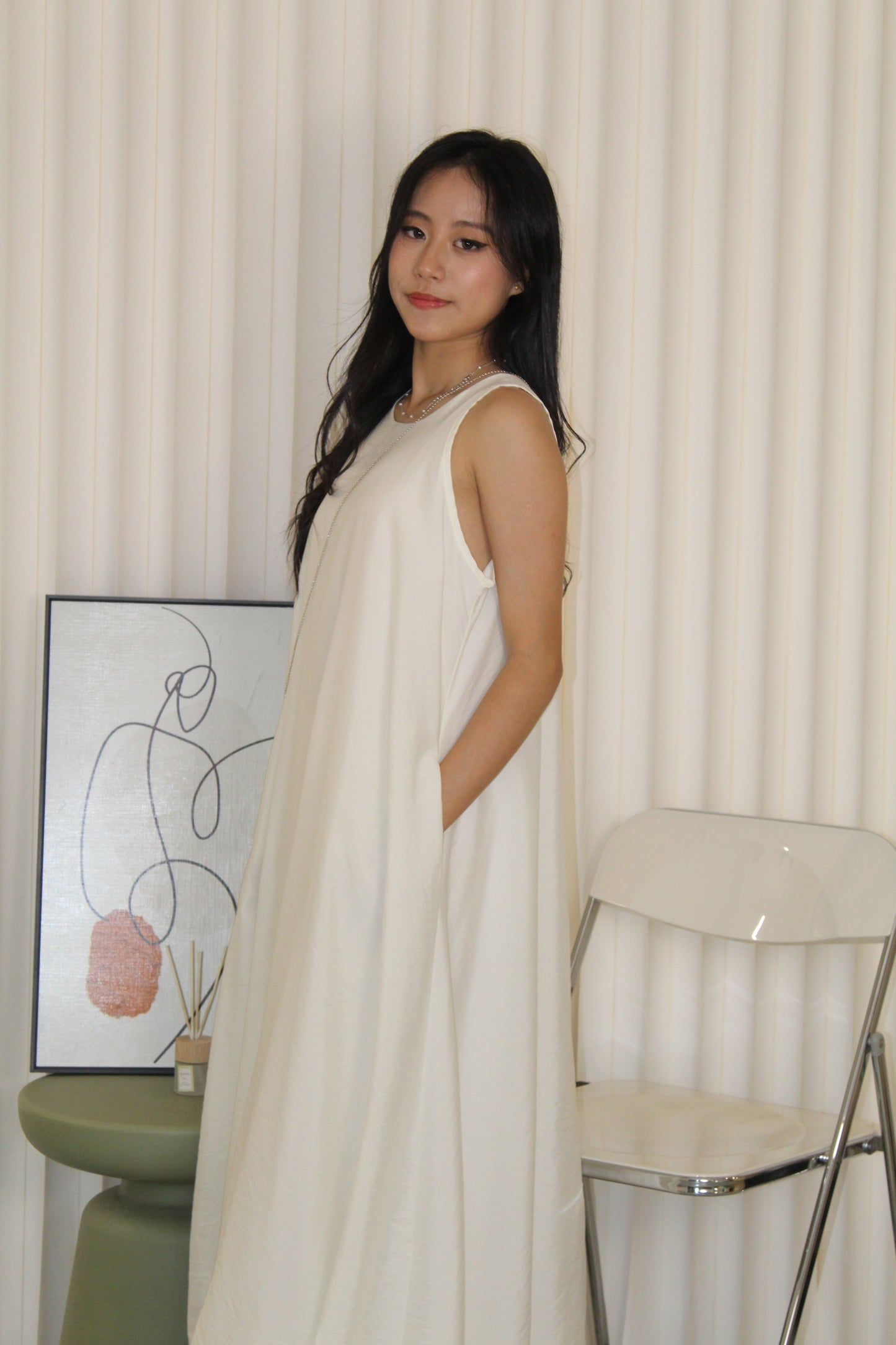 Althea Balloon Midaxi Dress (Black)