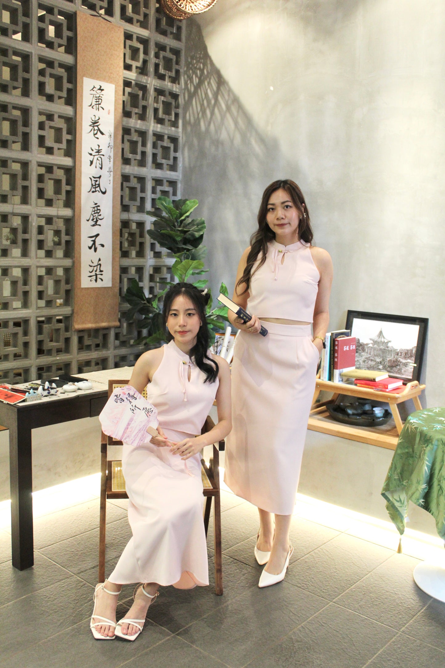 Chu Yi Midaxi Pencil Skirt (Pink)