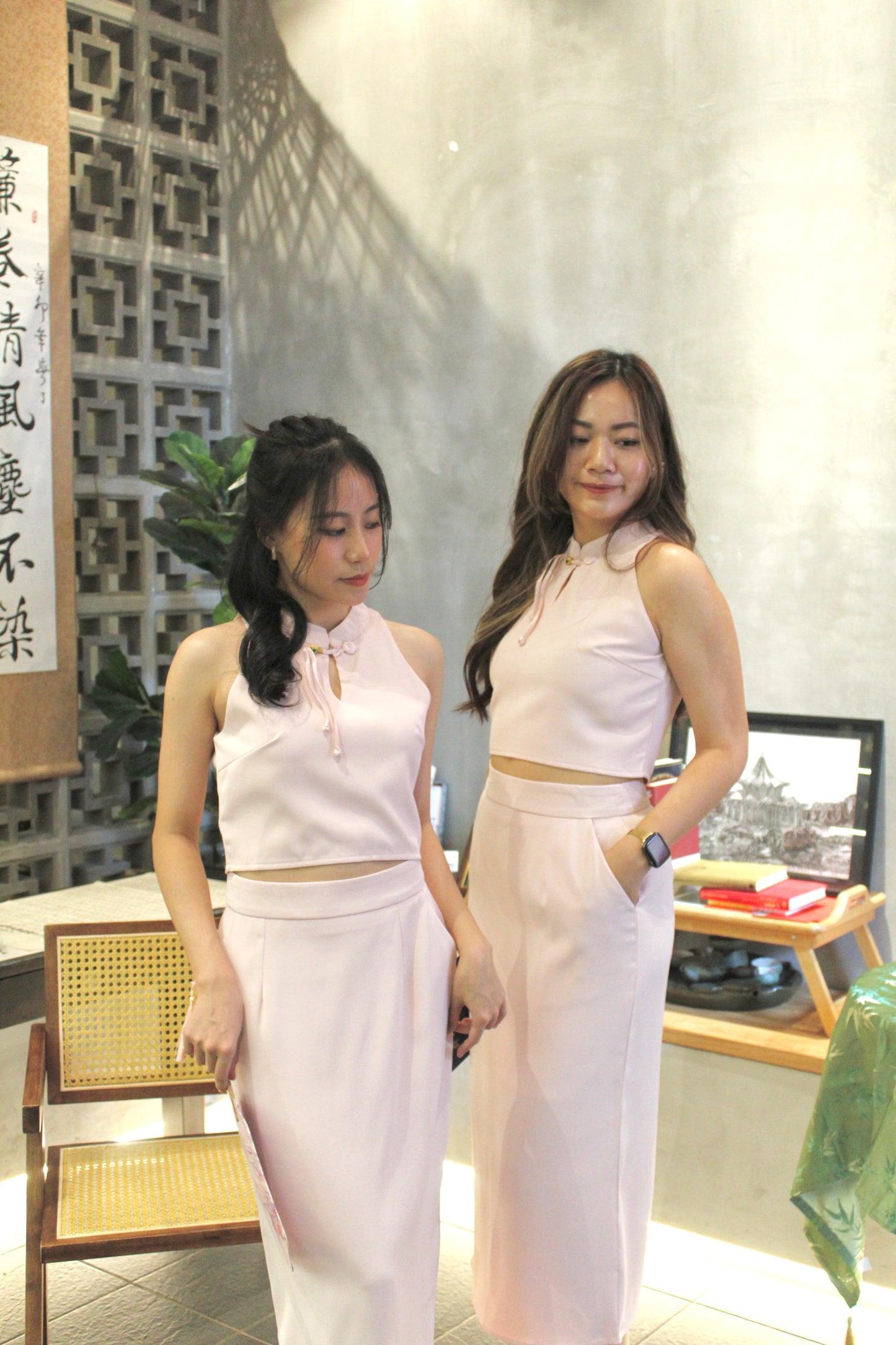 Chu Yi Midaxi Pencil Skirt (Pink)