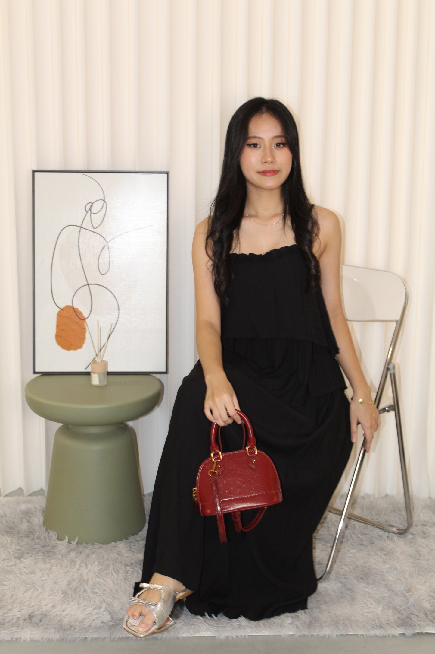 Liesse Cami Two Piece Skirt Set (Black)
