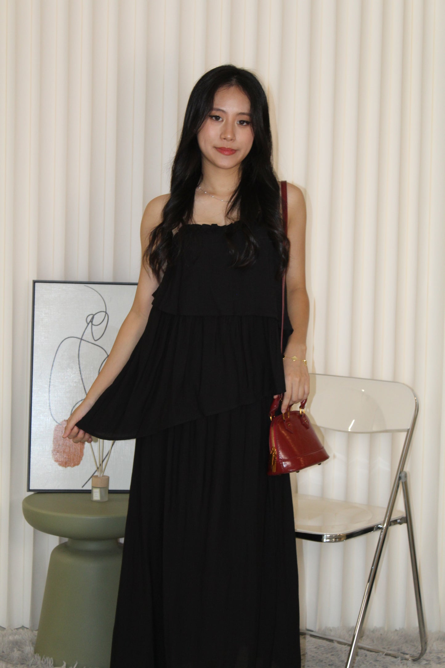 Liesse Cami Two Piece Skirt Set (Black)