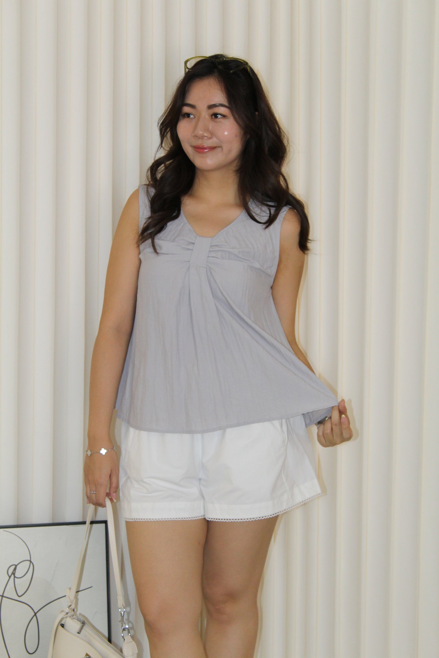 Inessa Ruched Top (Grey)