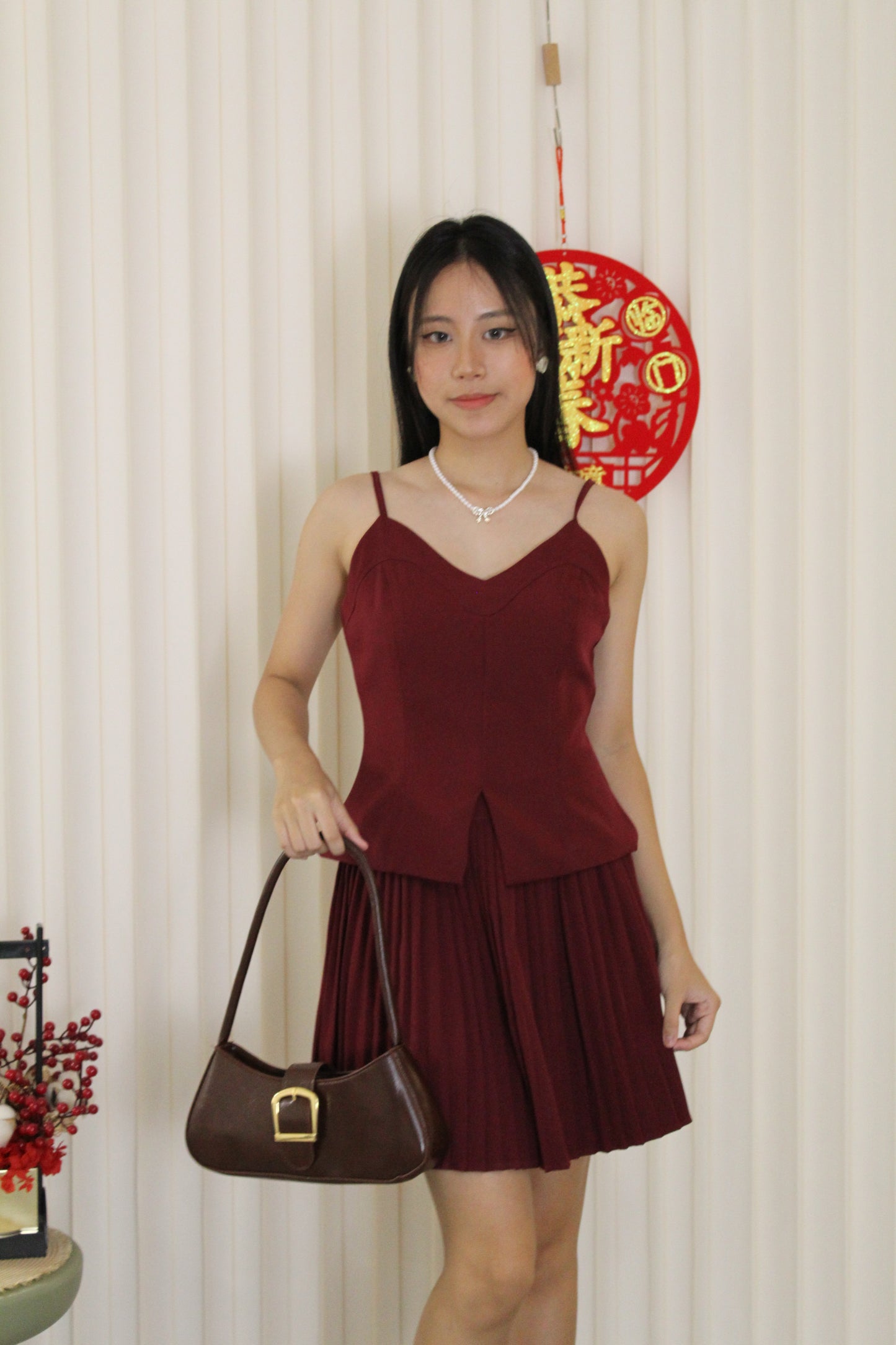 Kendra Camisole Vest Top (Red)