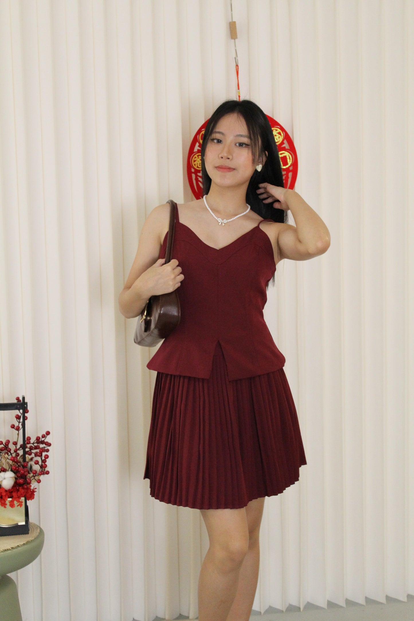 Kendra Camisole Vest Top (Red)