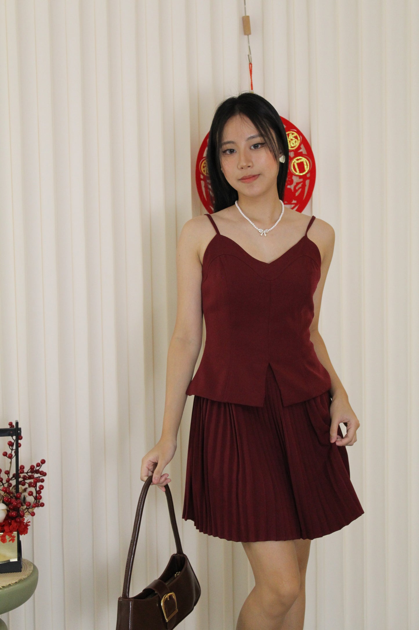 Kendra Camisole Vest Top (Red)