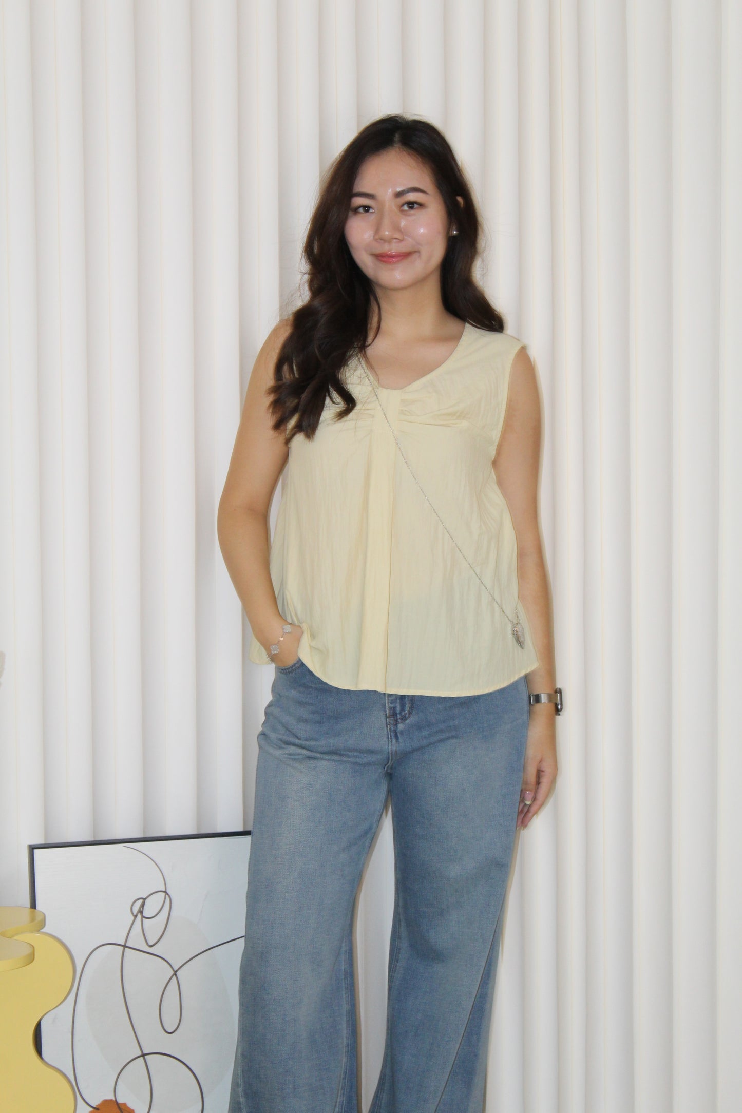 Inessa Ruched Top (Yellow)