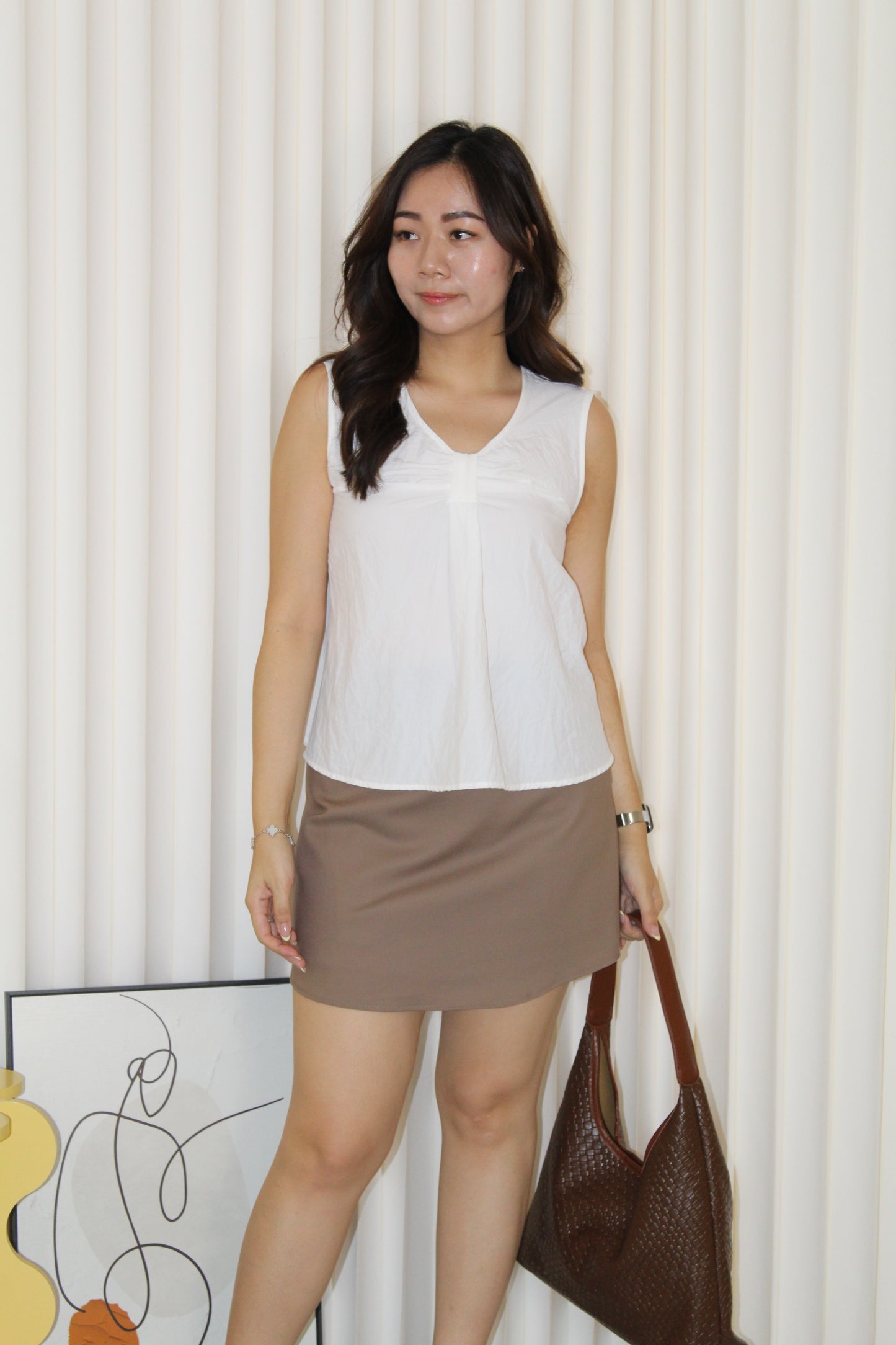 Inessa Ruched Top (Grey)