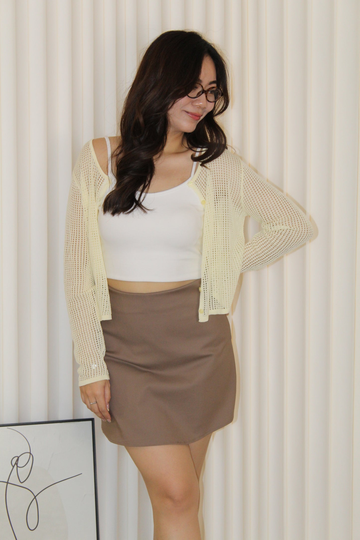 Laura Knit Cardigan Top (Blue)