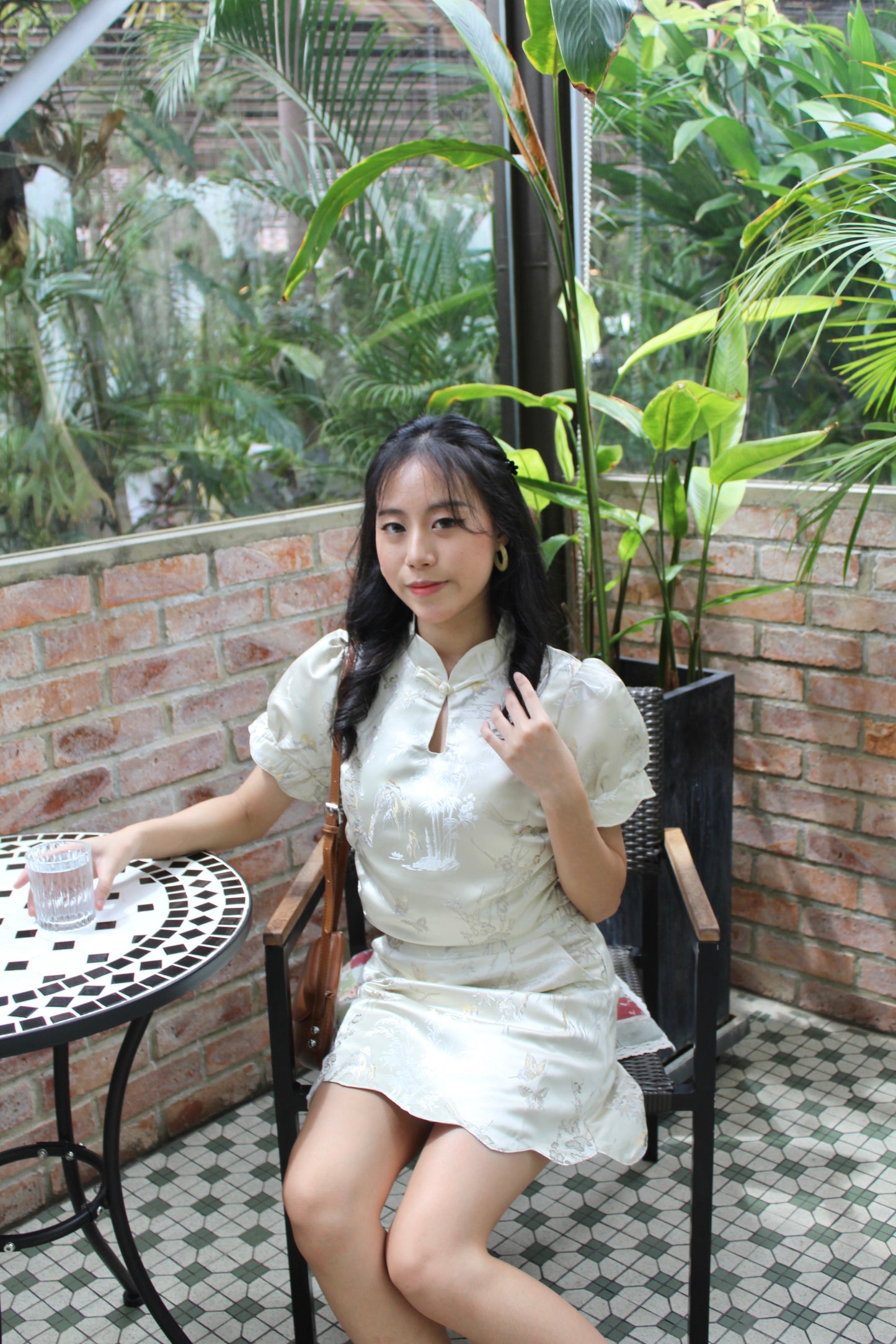 Mei Cheongsam Satin Top (Pink)