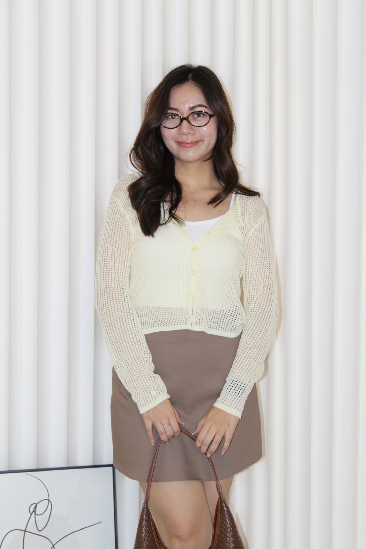 Laura Knit Cardigan Top (Blue)
