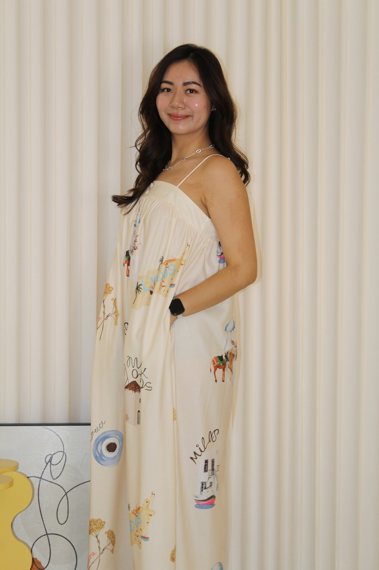 Dallas Flare Maxi Dress (Cream)