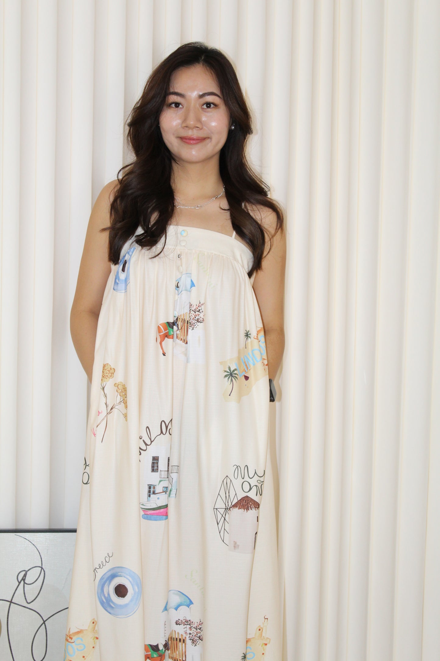 Dallas Flare Maxi Dress (Cream)
