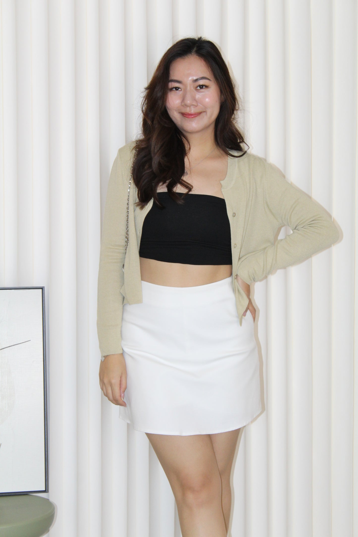 Shelly Knit Cardigan Top (Black)