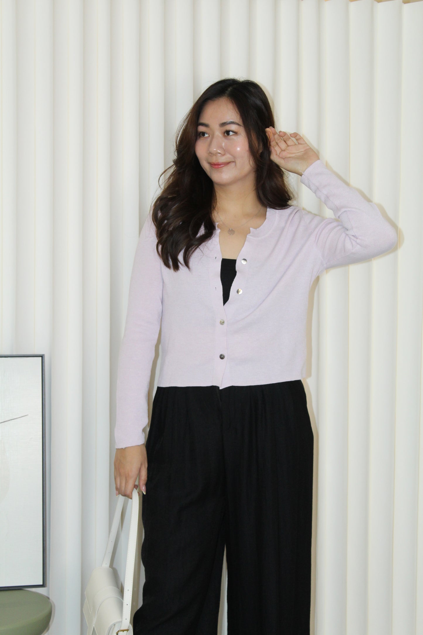 Shelly Knit Cardigan Top (Black)