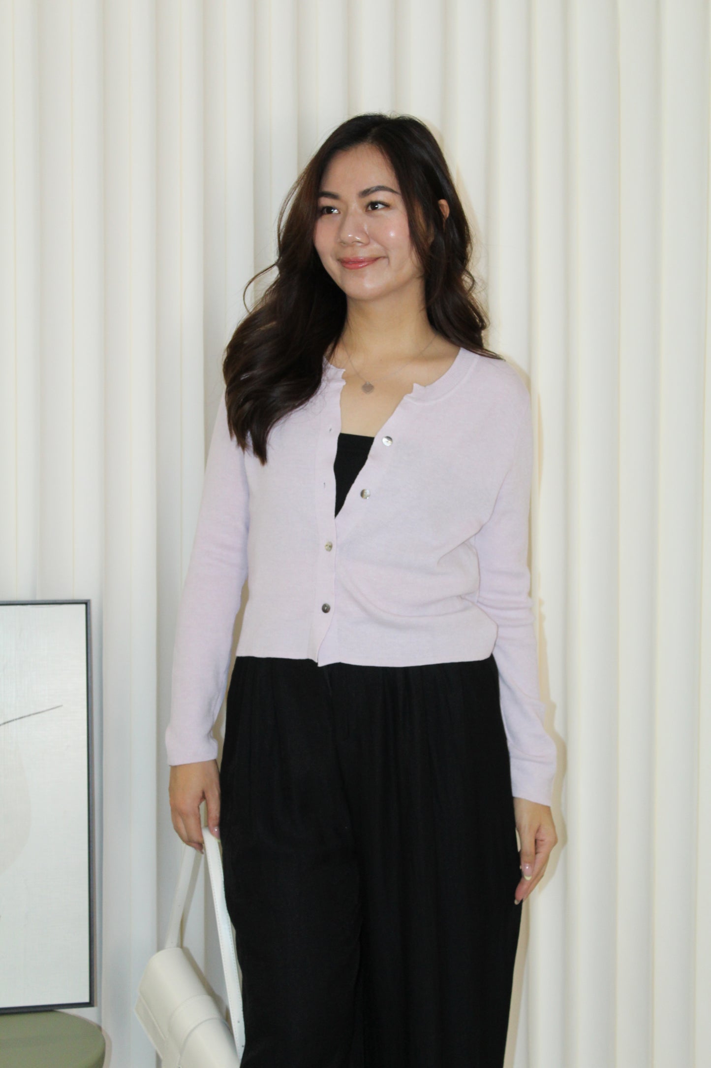 Shelly Knit Cardigan Top (Black)