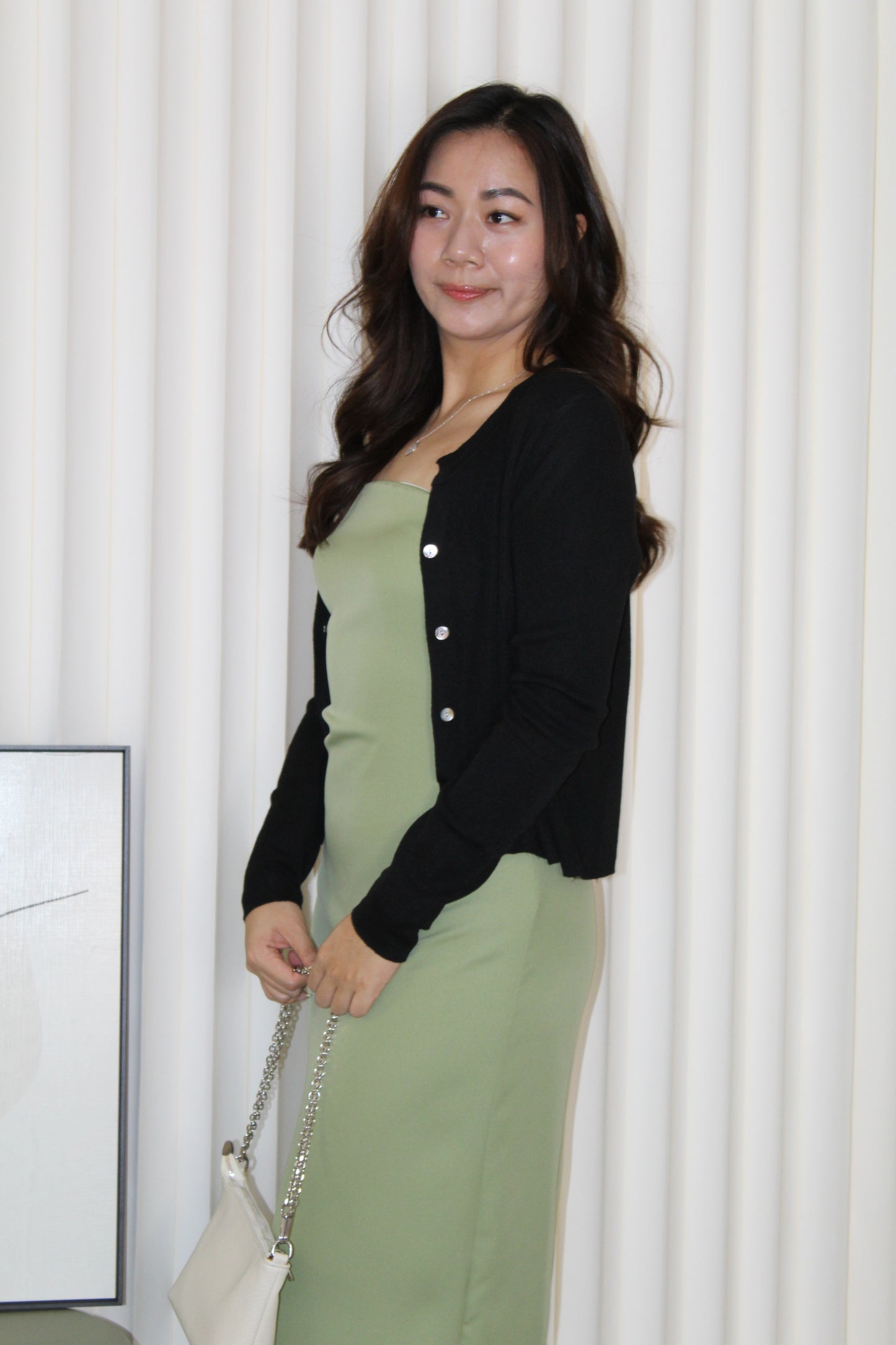 Shelly Knit Cardigan Top (Black)