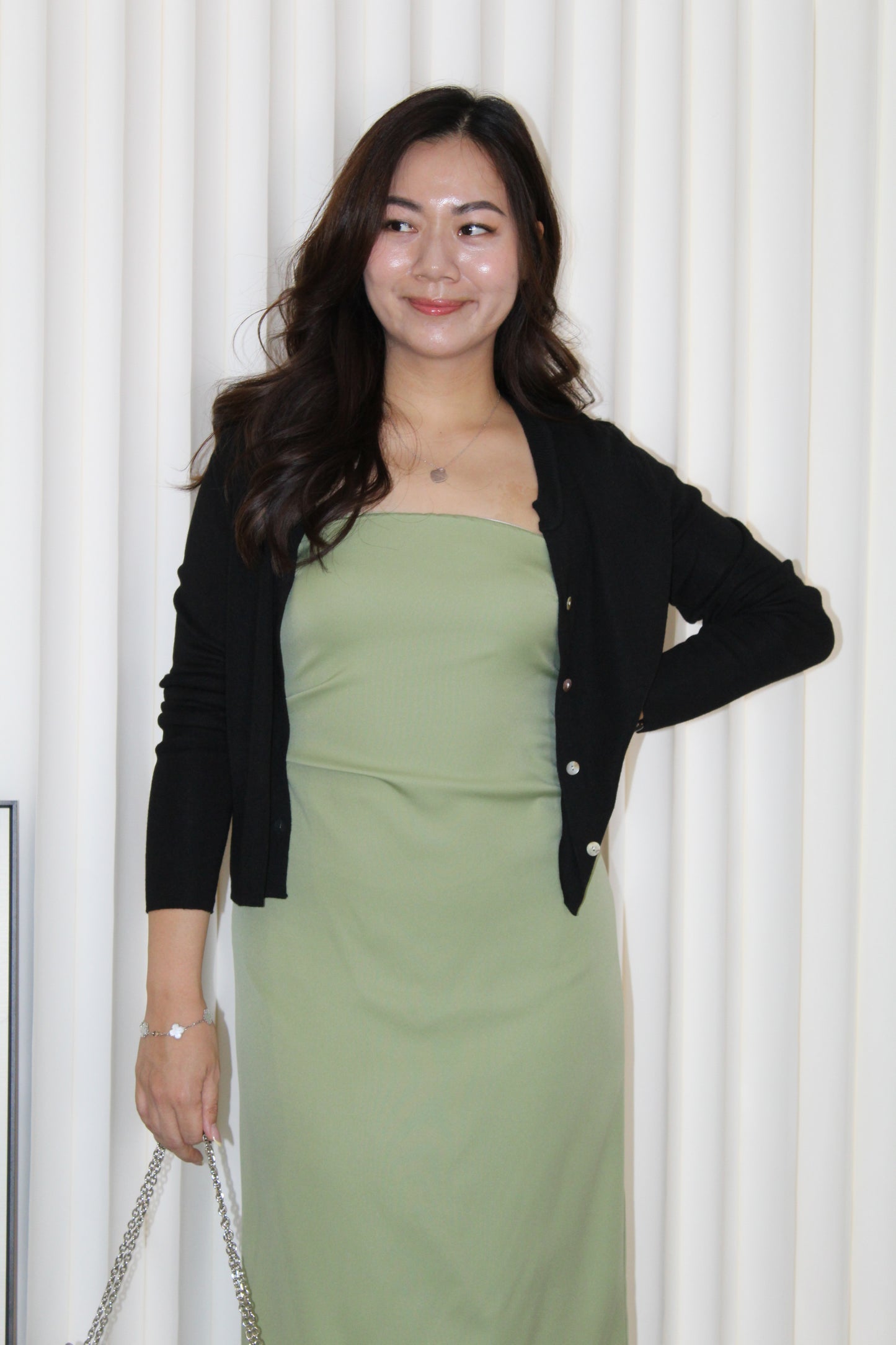 Shelly Knit Cardigan Top (Black)