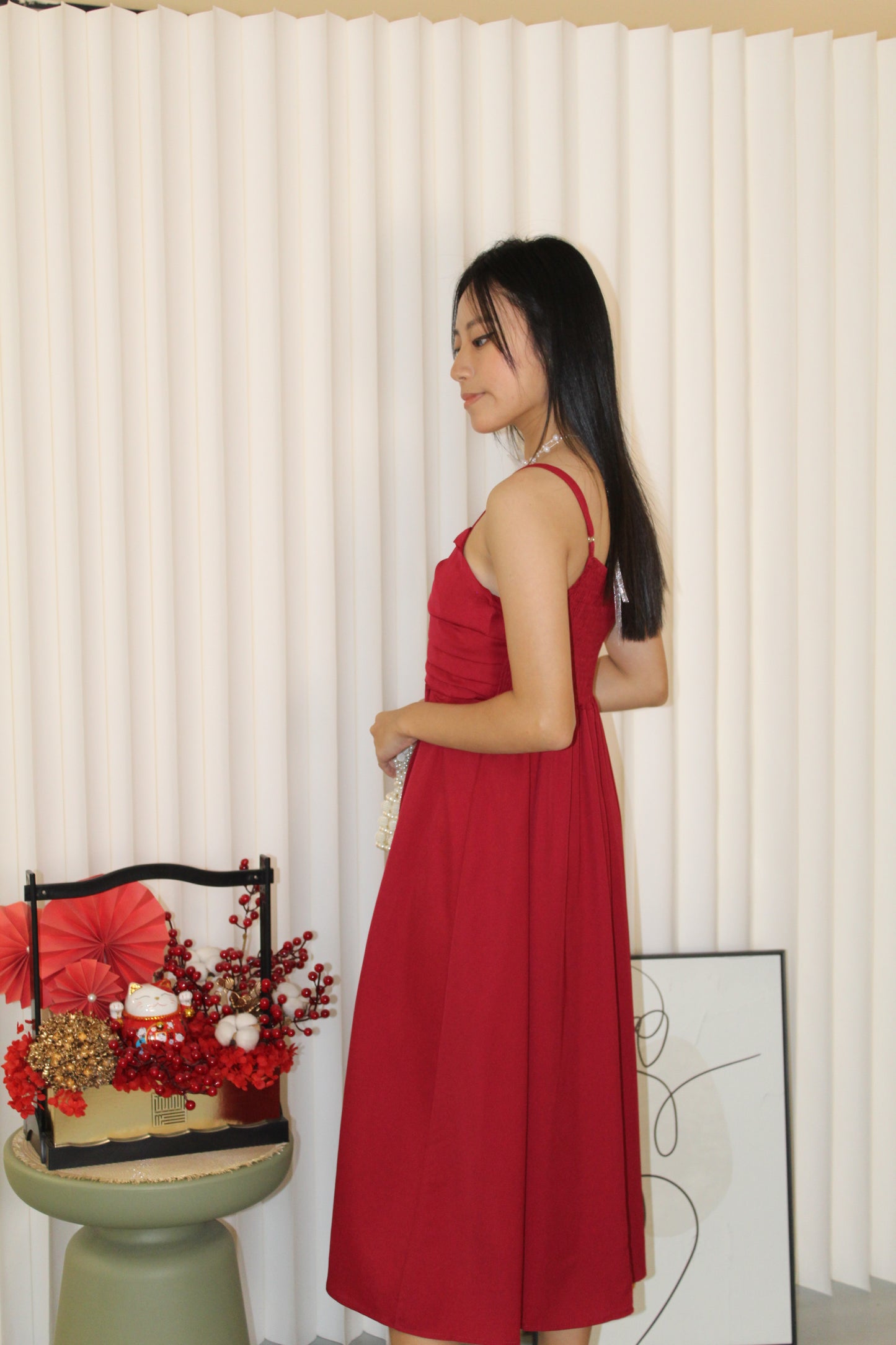 Abby Midi Dress (Red)