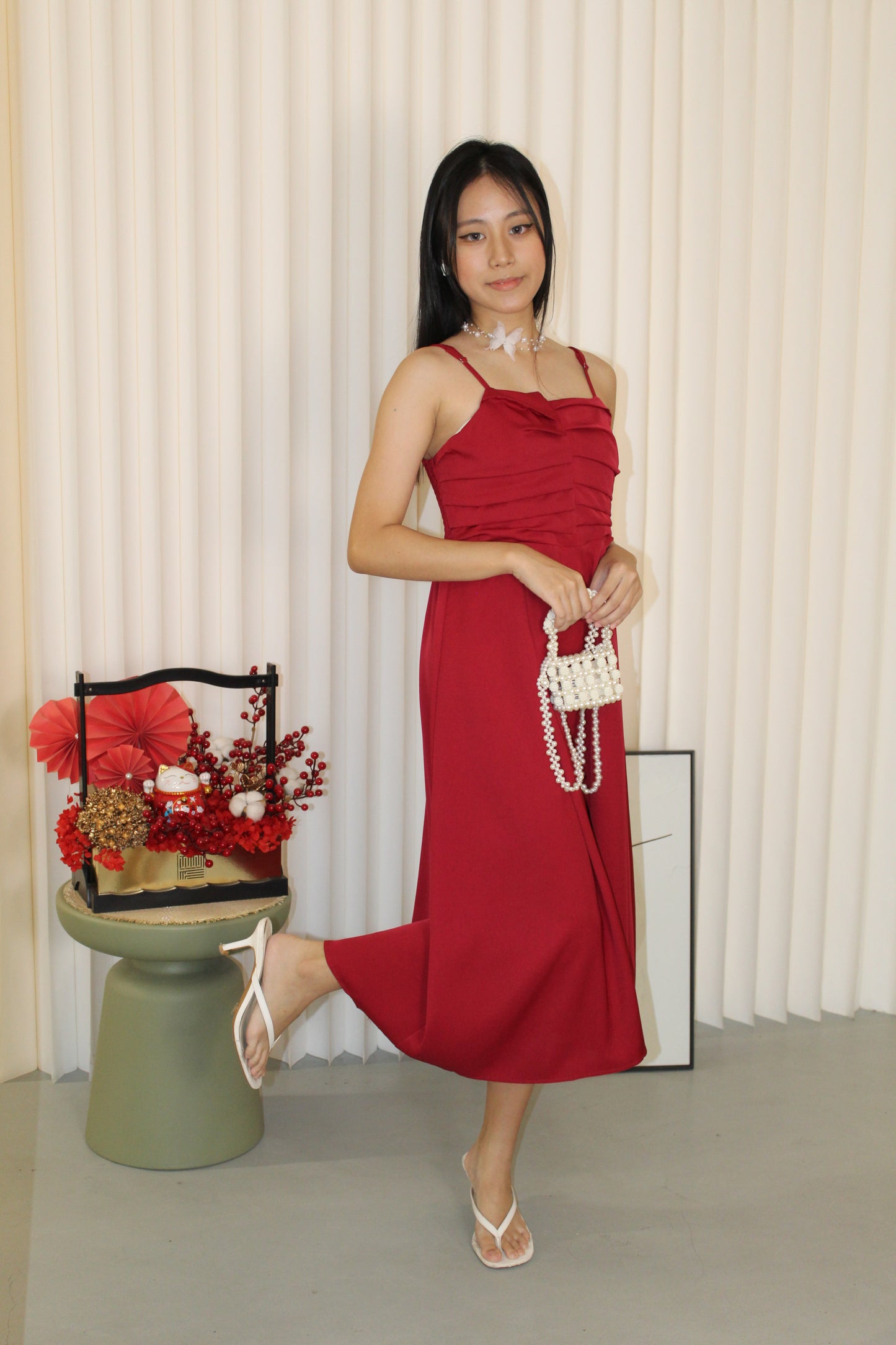 Abby Midi Dress (Red)