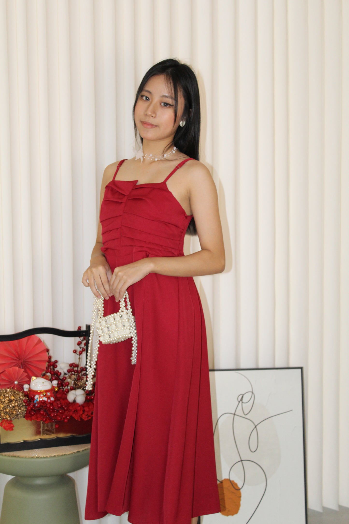 Abby Midi Dress (Red)