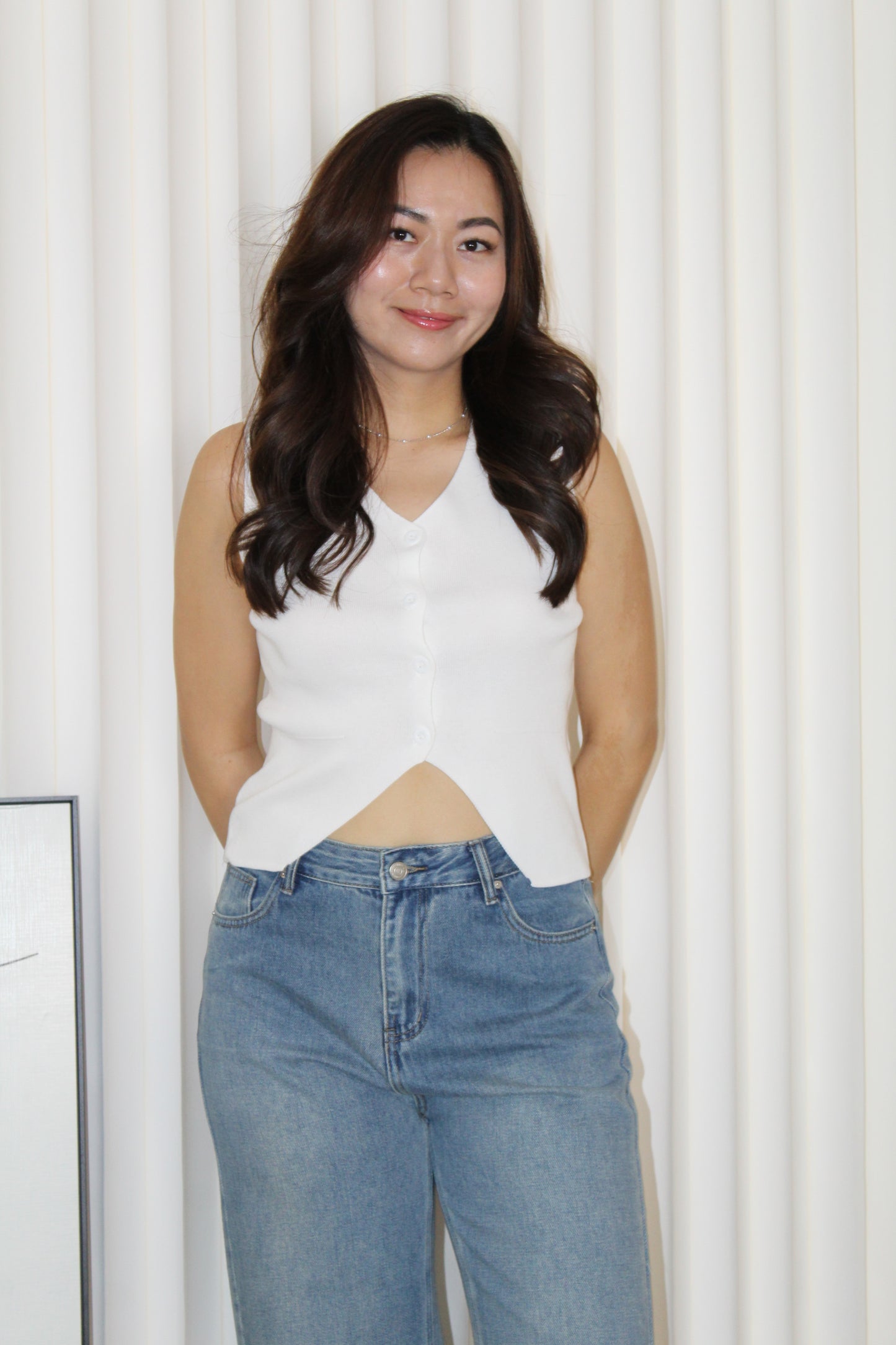 Anna Knit Vest Top (Black)