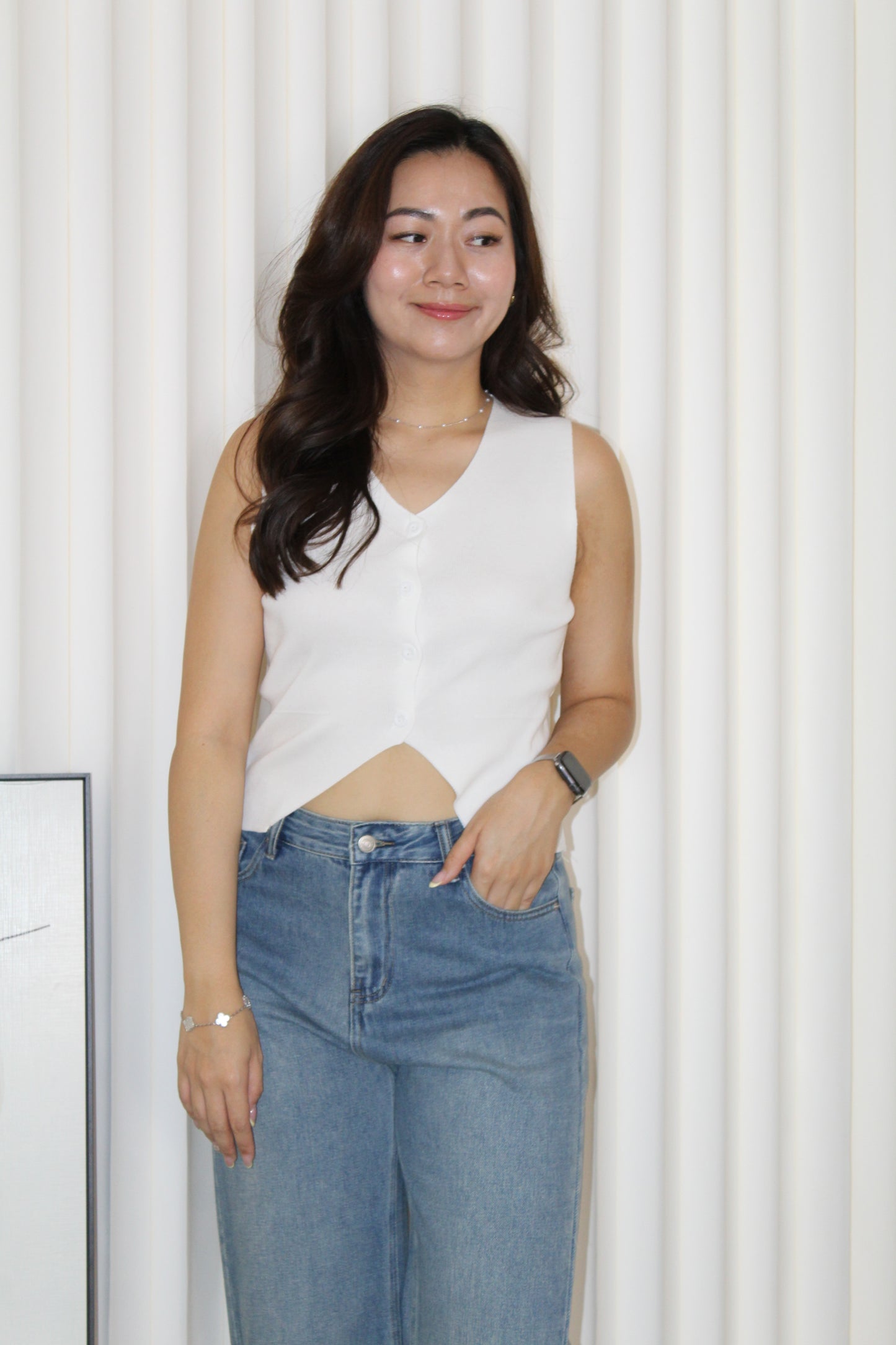 Anna Knit Vest Top (Black)