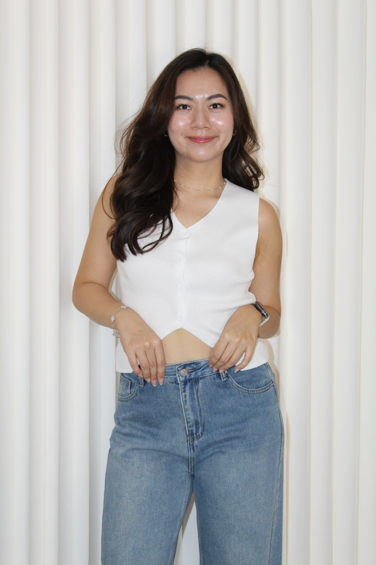 Anna Knit Vest Top (Black)