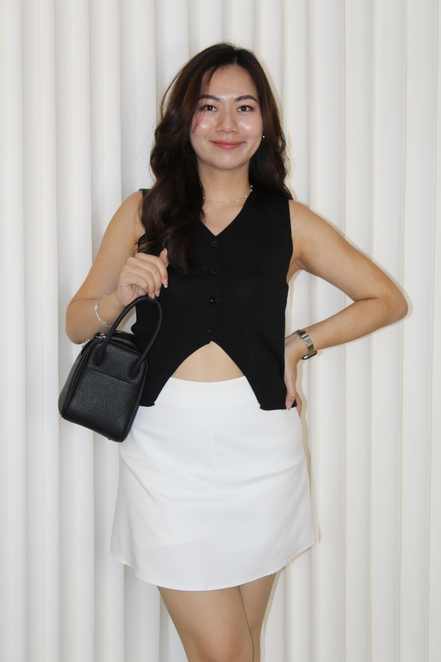 Anna Knit Vest Top (Black)