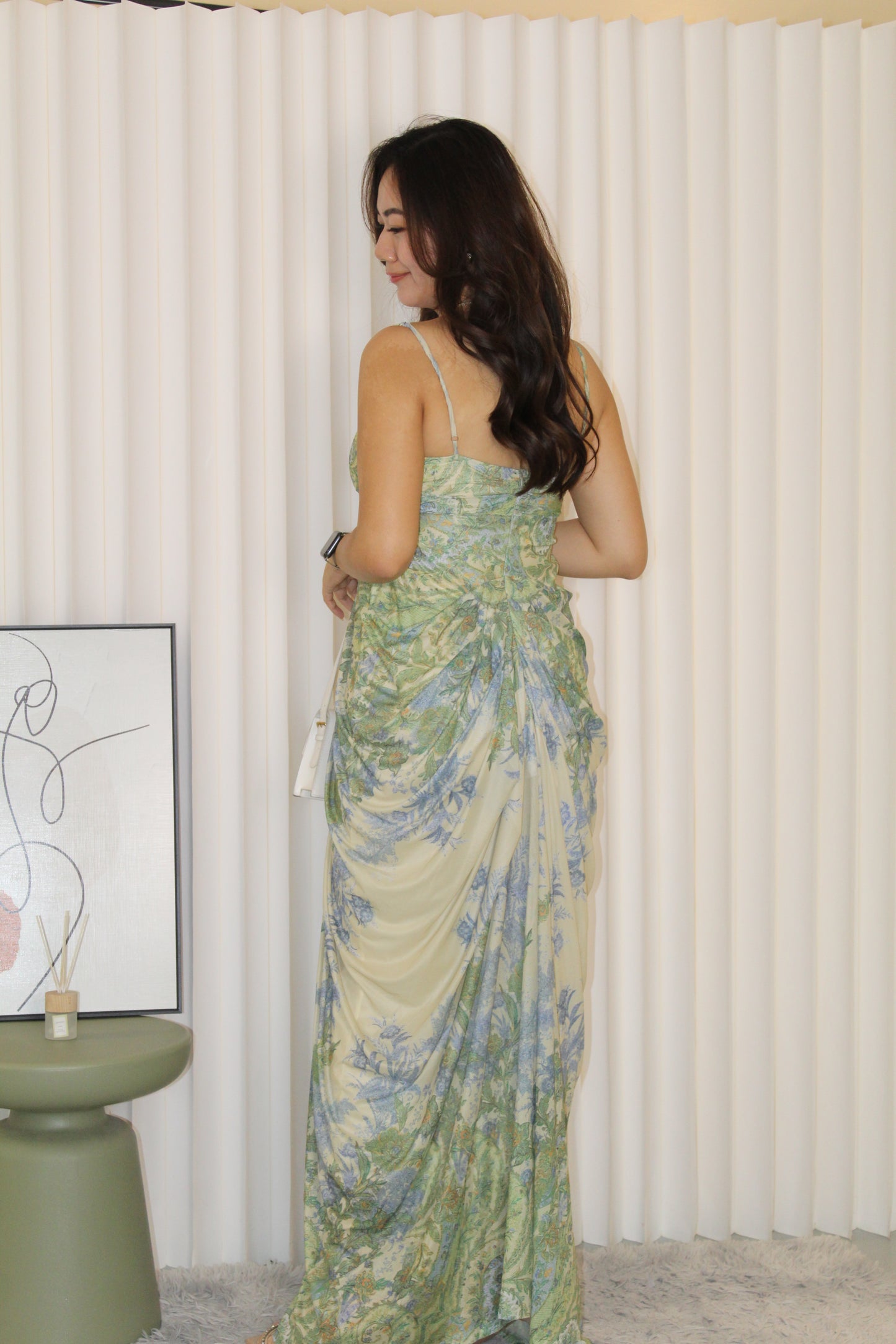 Madeleine Floral Ruffle Dress (Green)