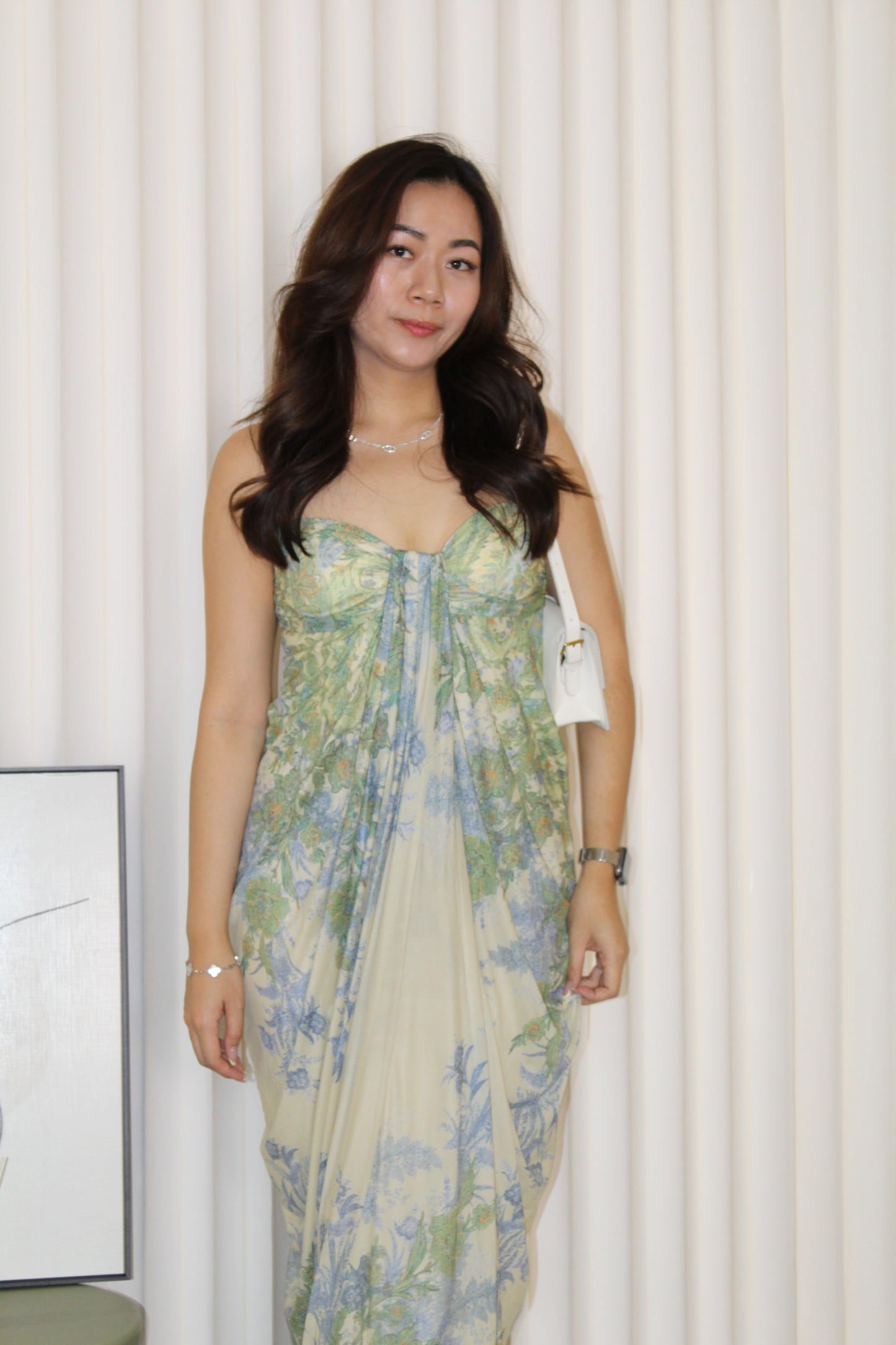 Madeleine Floral Ruffle Dress (Green)