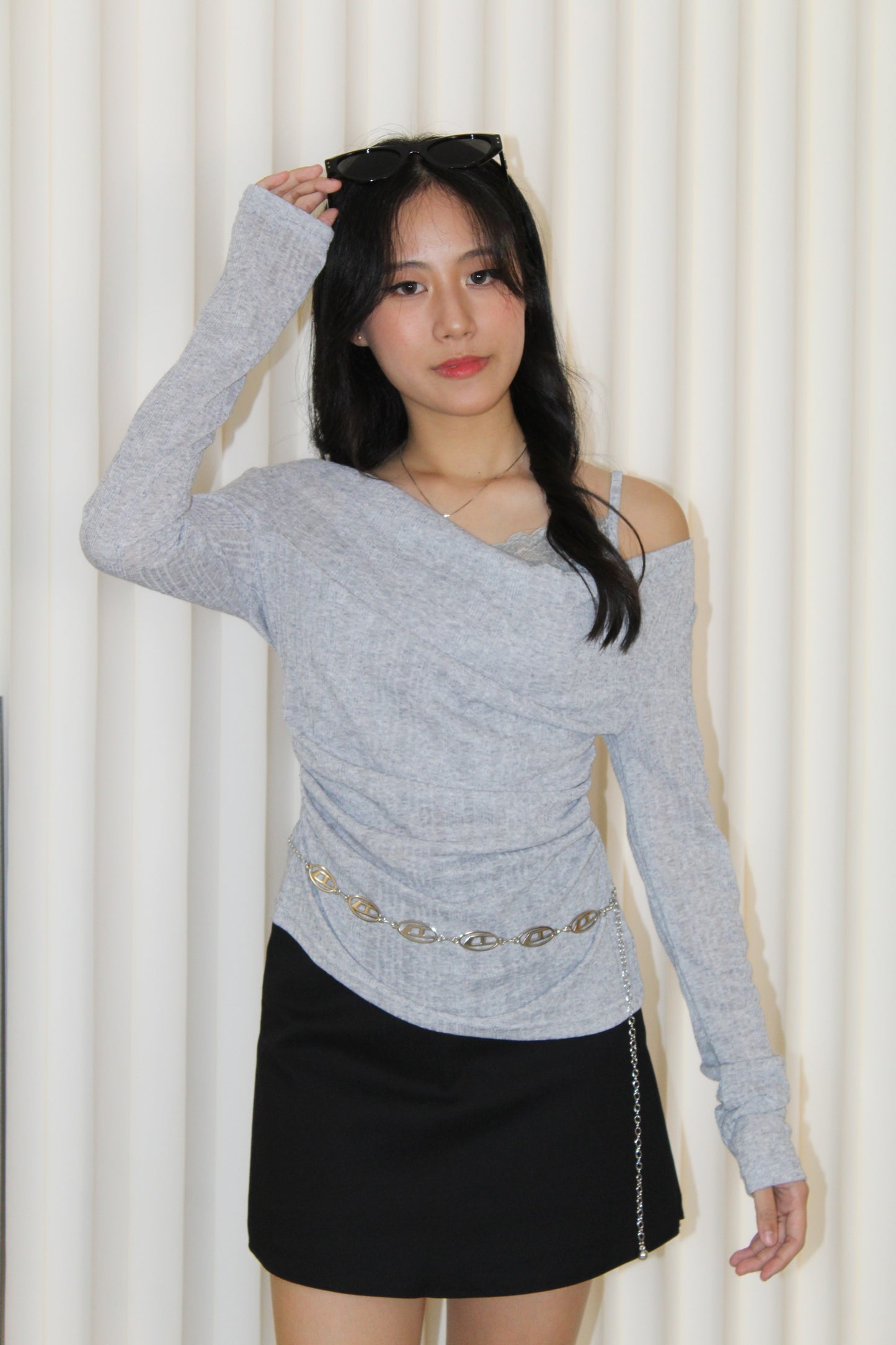 Felicia Lace Long Sleeve Top (Cream)