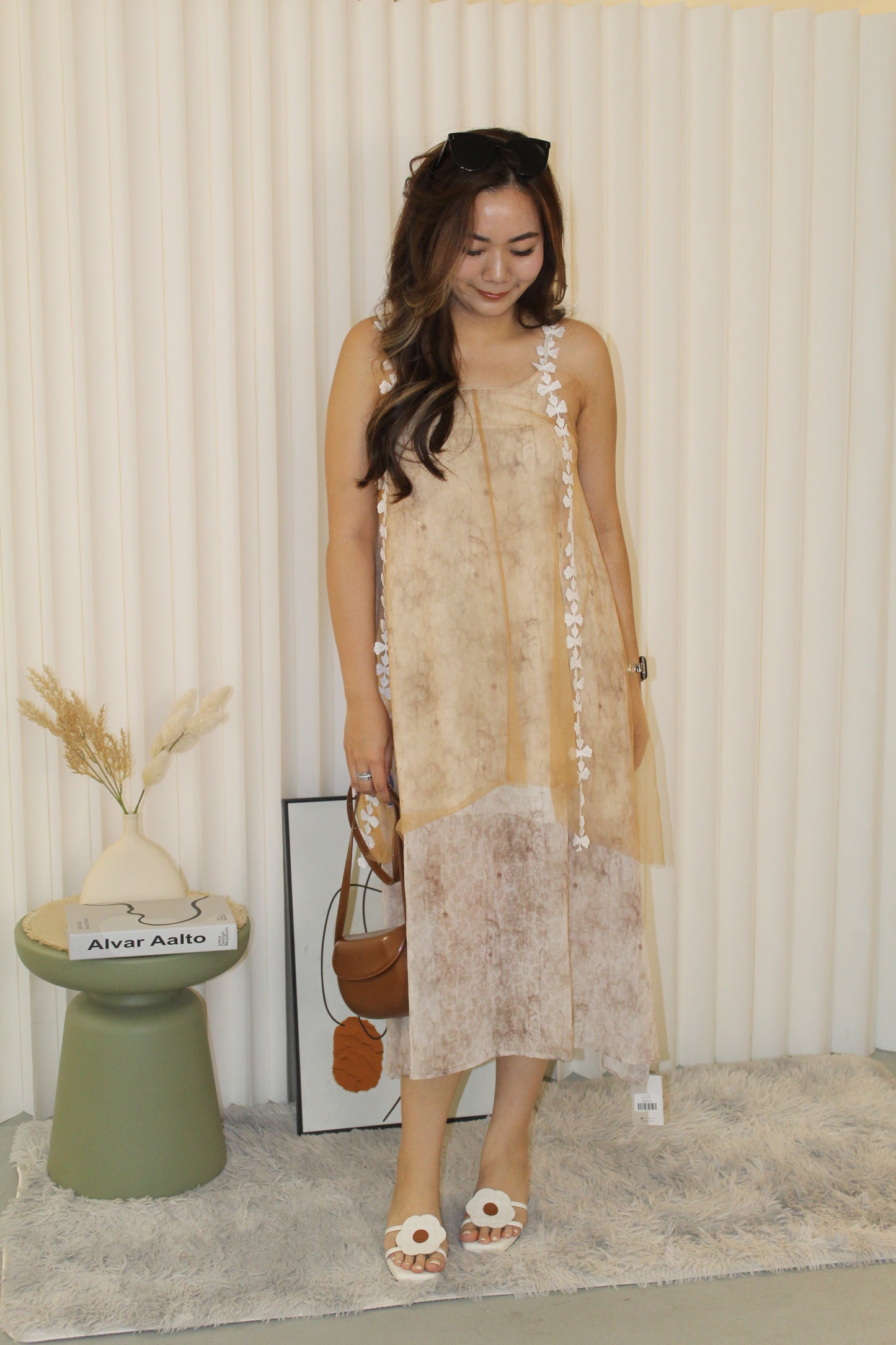 Charlotte Flare Midaxi Dress (Brown)