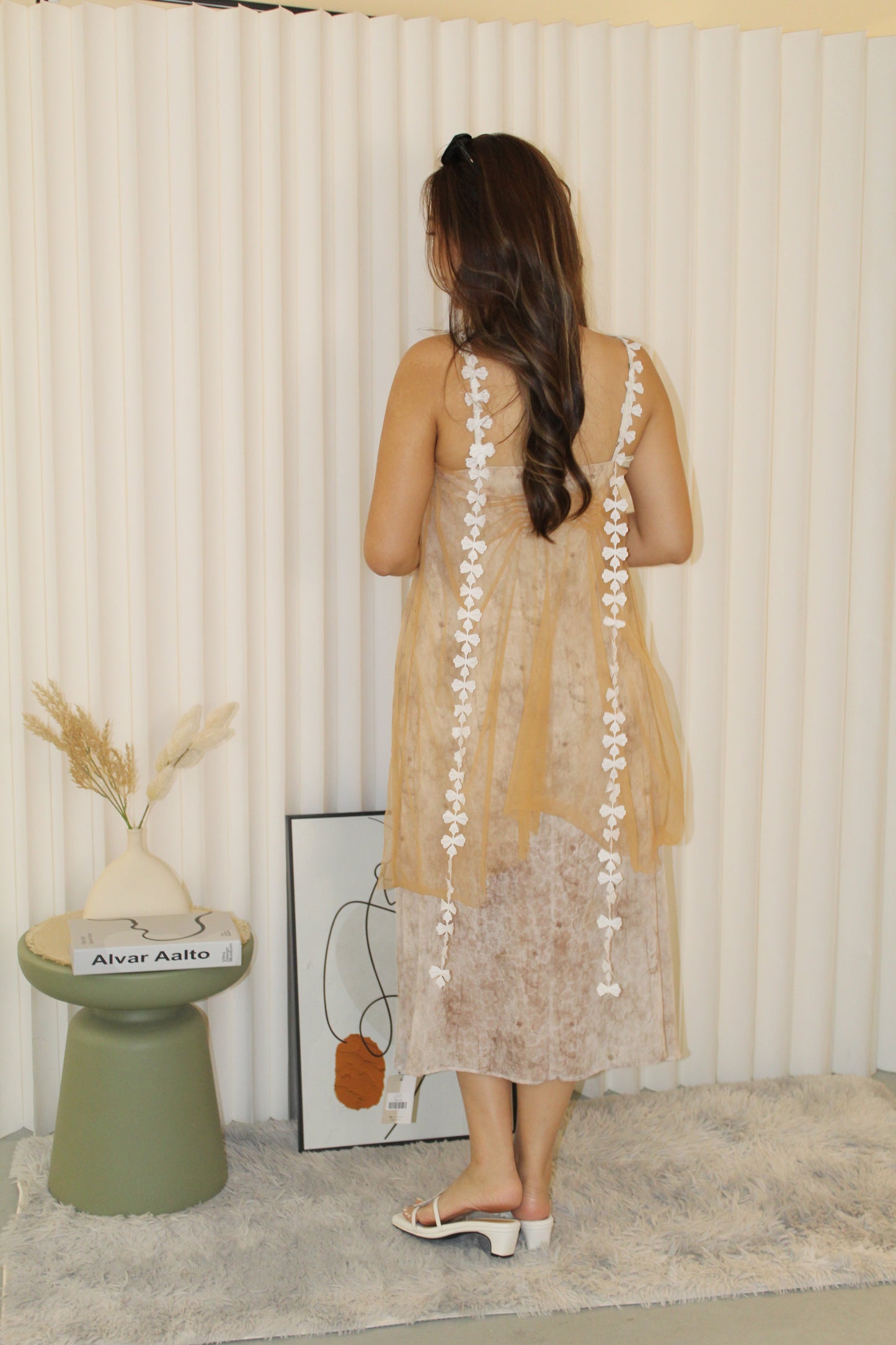 Charlotte Flare Midaxi Dress (Brown)